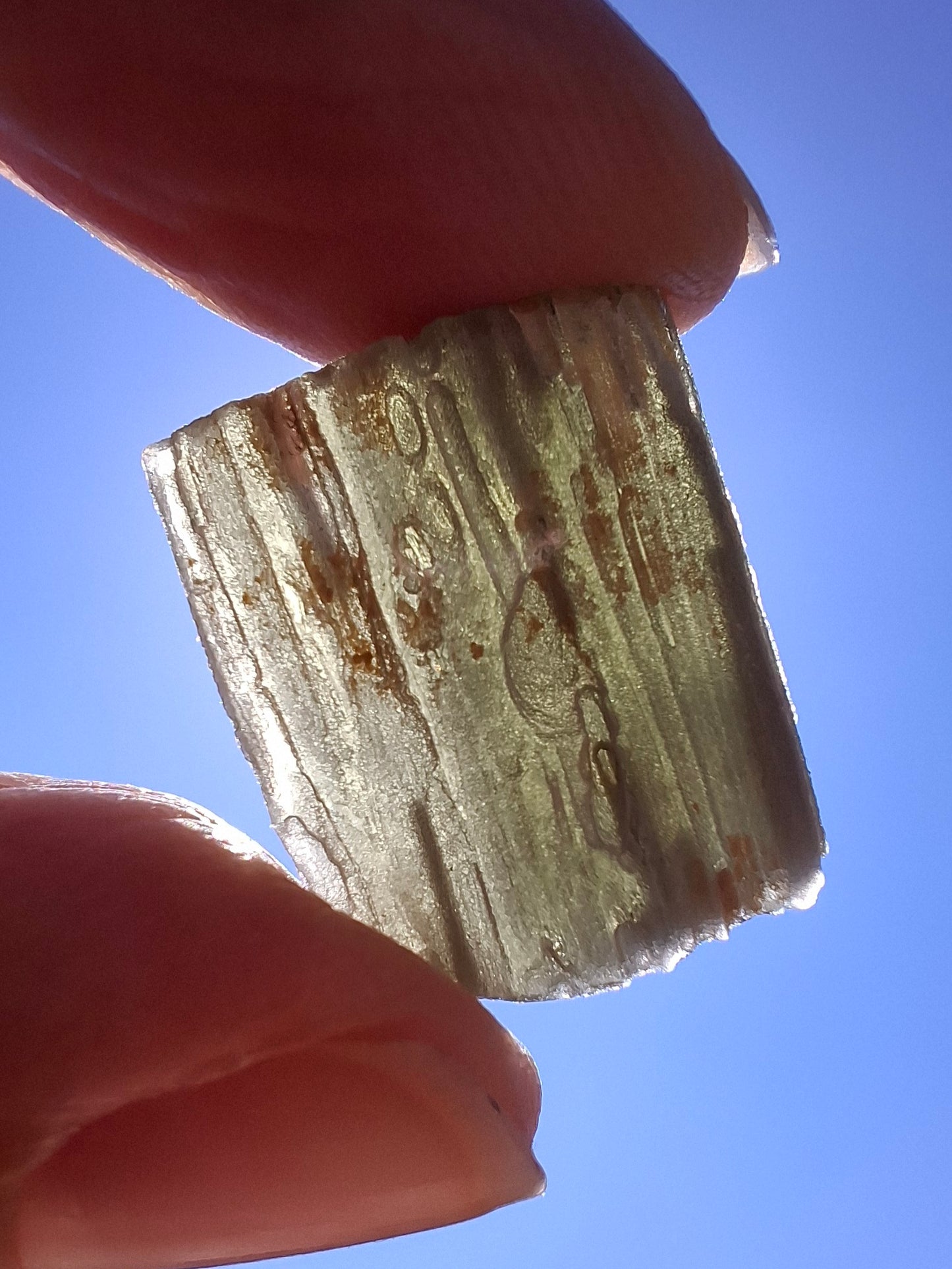 Moldavite Piece, SNOWFLAKE, FROSTED, BARTOCHOV, 3.12g, Tektite (Ref: 1365)