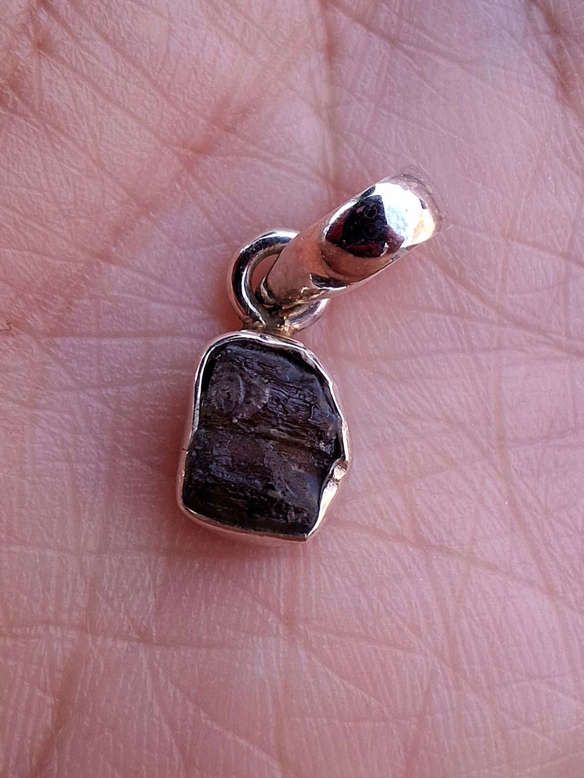 Moldavite Pendant, 925 Silver, Tektite (Ref: P44)