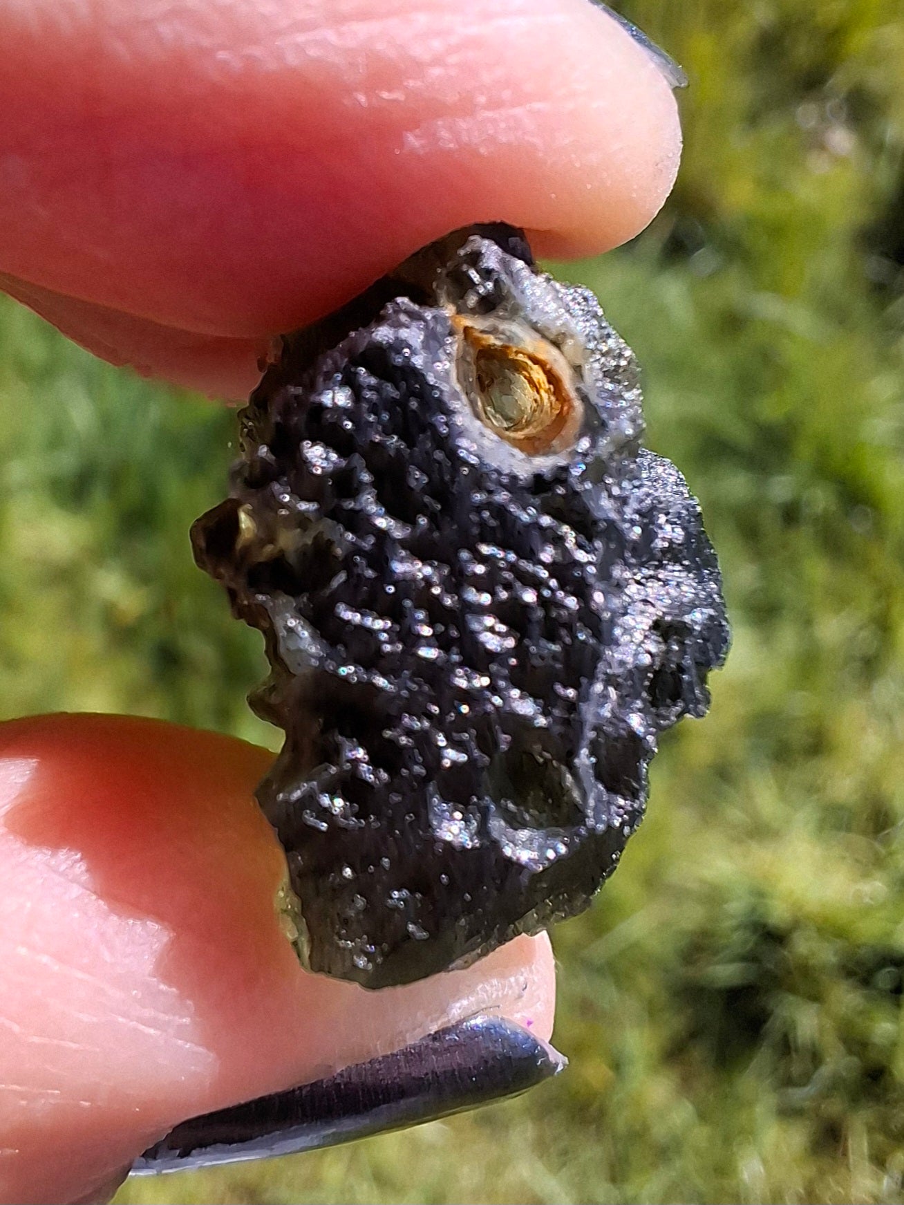 Moldavite Piece, NESMEN, 6.92g, Tektite (Ref: 1375)