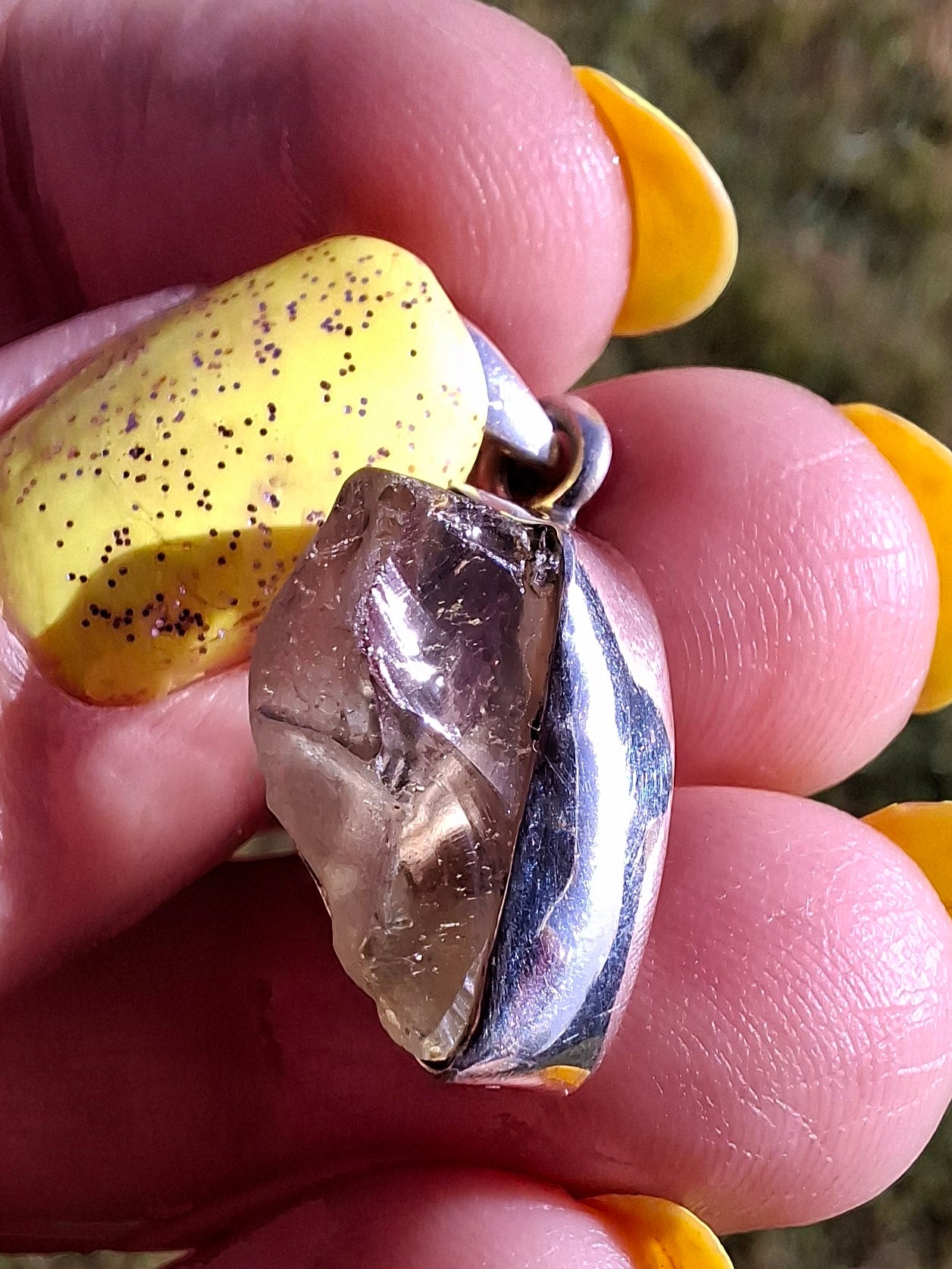 Libyan Desert Glass Pendant, 925 Silver, Tektite (Ref: LP97)