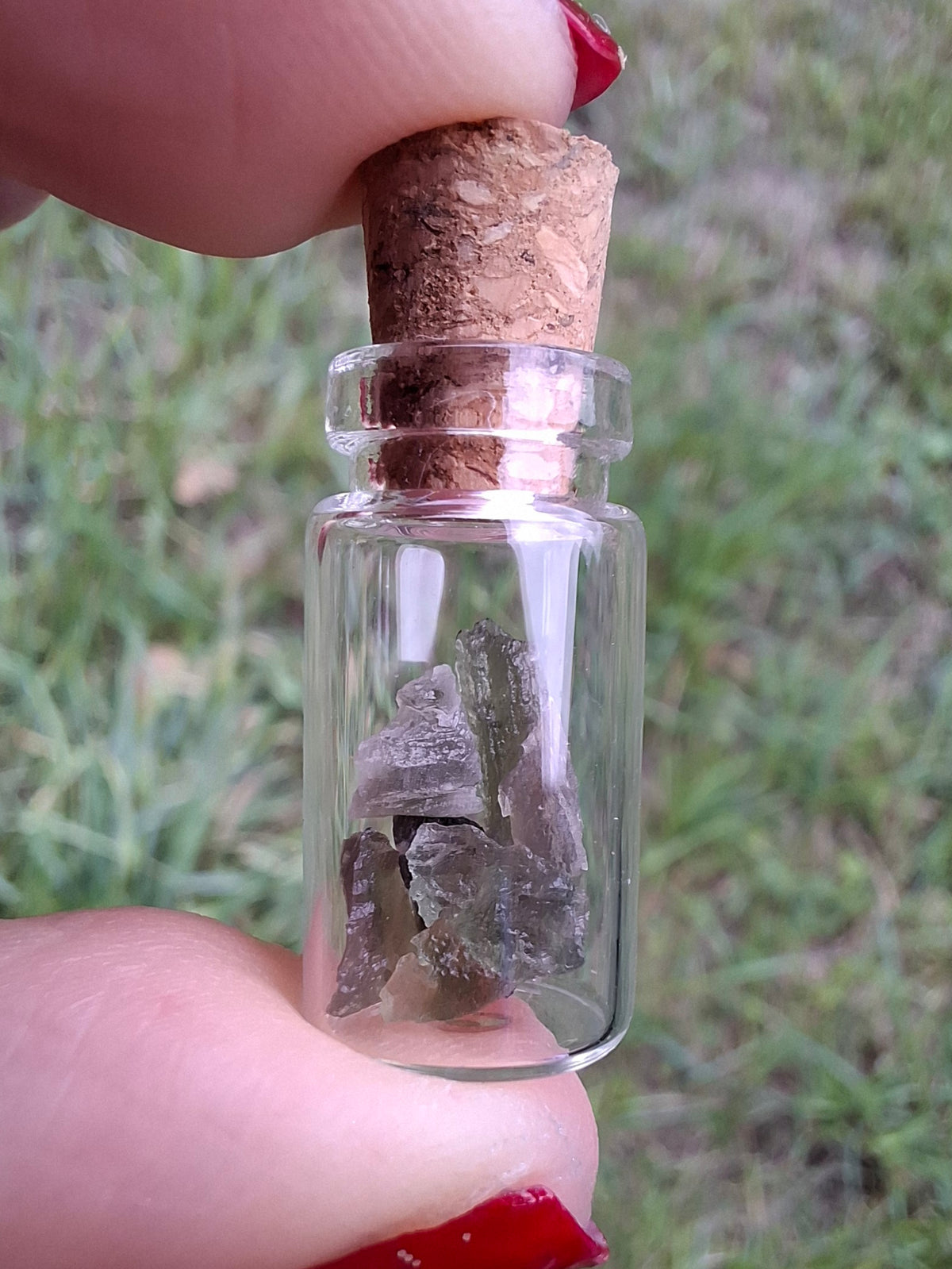 Moldavite Chips (0.50g) in 1ml Bottle, Tektite (Ref: B25)