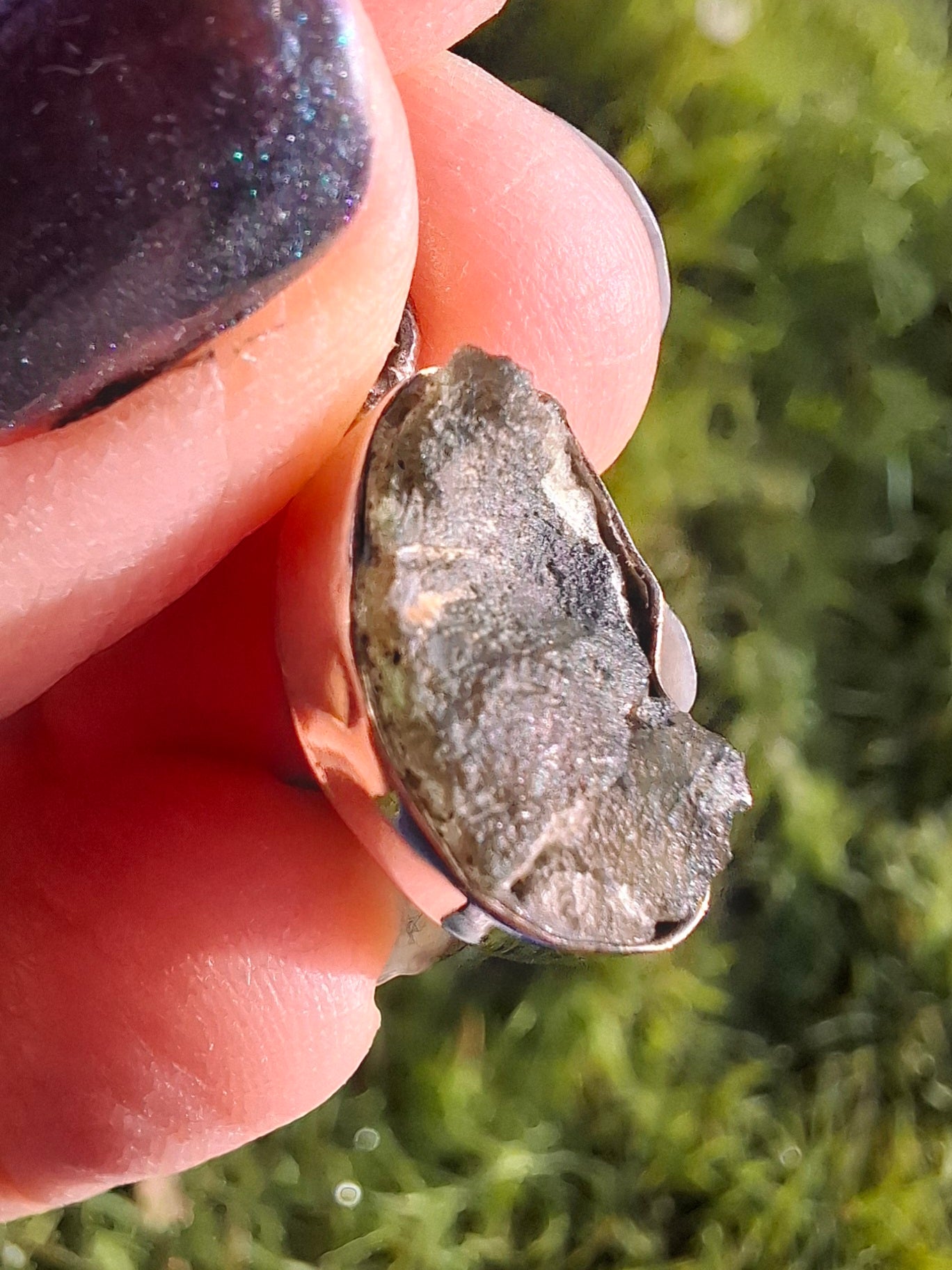 Moldavite PENDANT, 925 Silver, Tektite (Ref: P1)