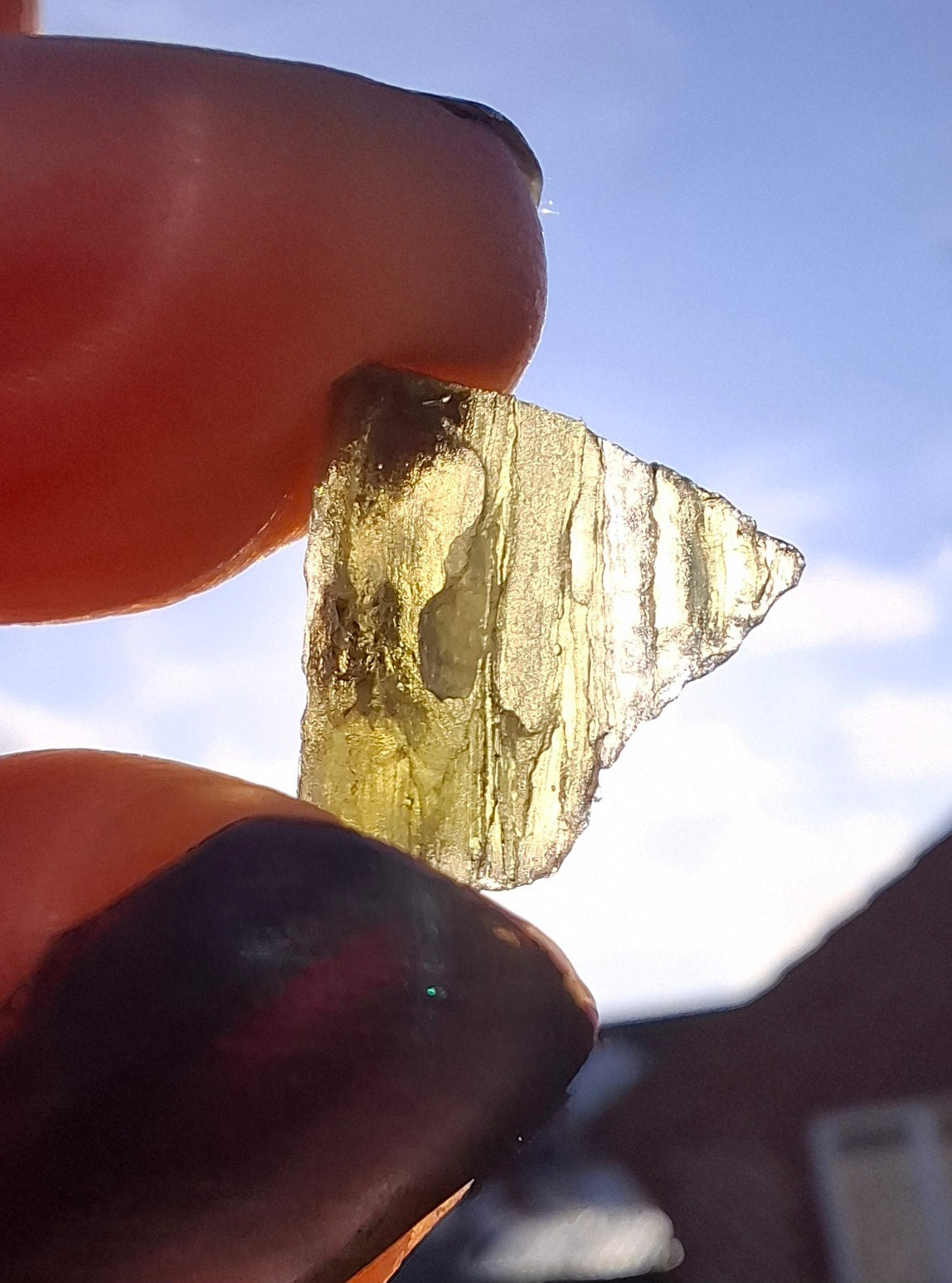 Moldavite Piece, 0.85g, Tektite (Ref: 1396)