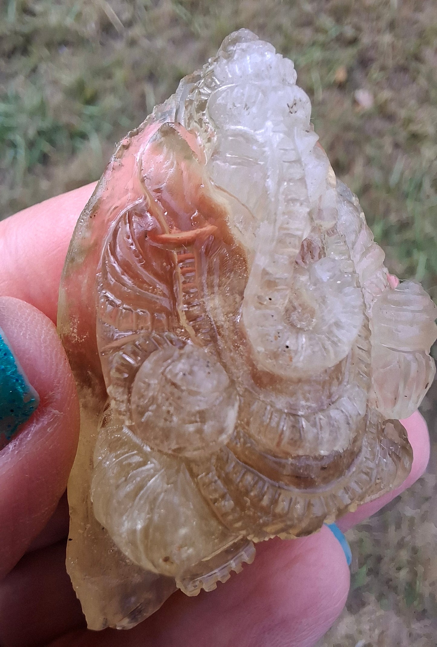 Libyan Desert Glass carving, GANESHA, 26.47g, Tektite (Ref: Ganesha1)