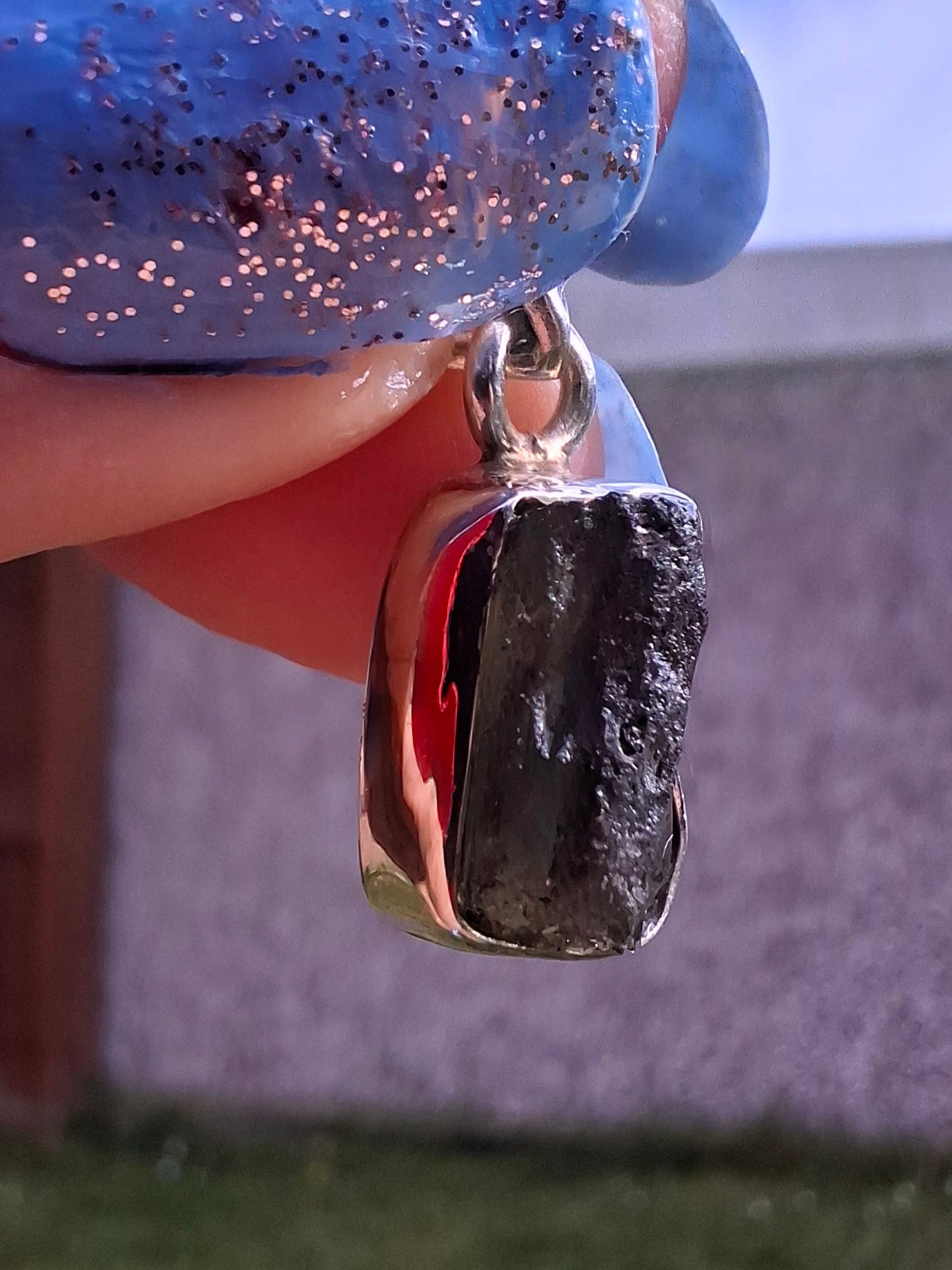 Moldavite Pendant, 925 Silver, Tektite (Ref: P31)