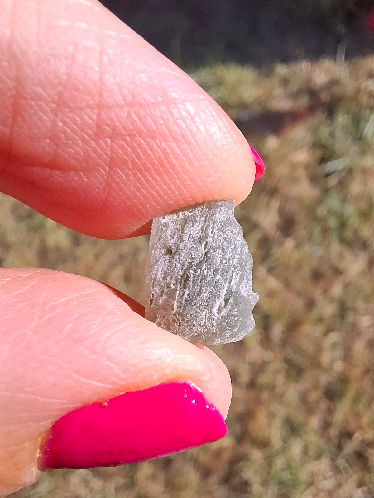 Moldavite Piece, SNOWFLAKE, FROSTED, BRUSNA, 0.69g, Tektite (Ref: 1503)