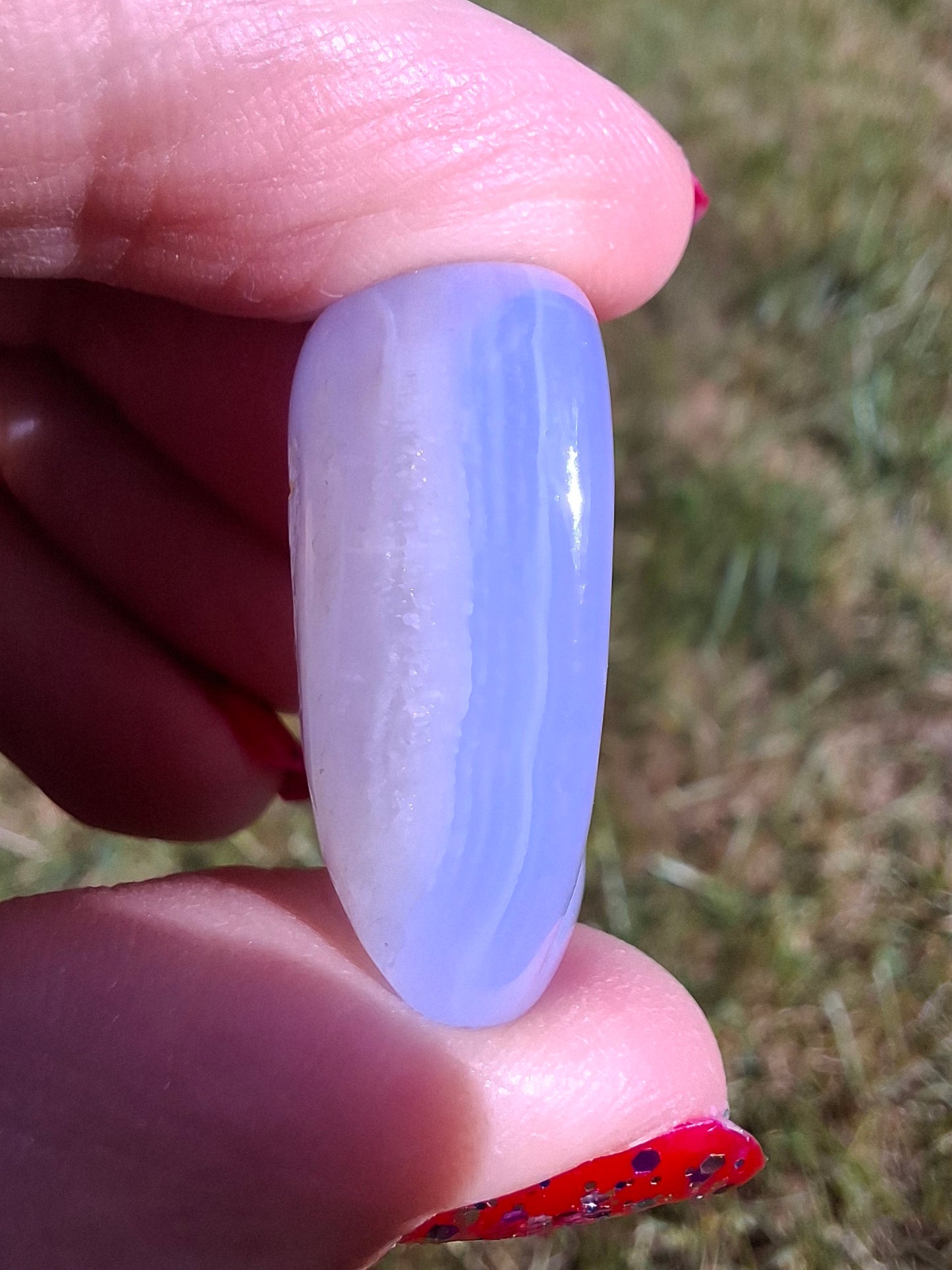 Blue Lace Agate, Tumble Stone, Crystal (Ref: T137)