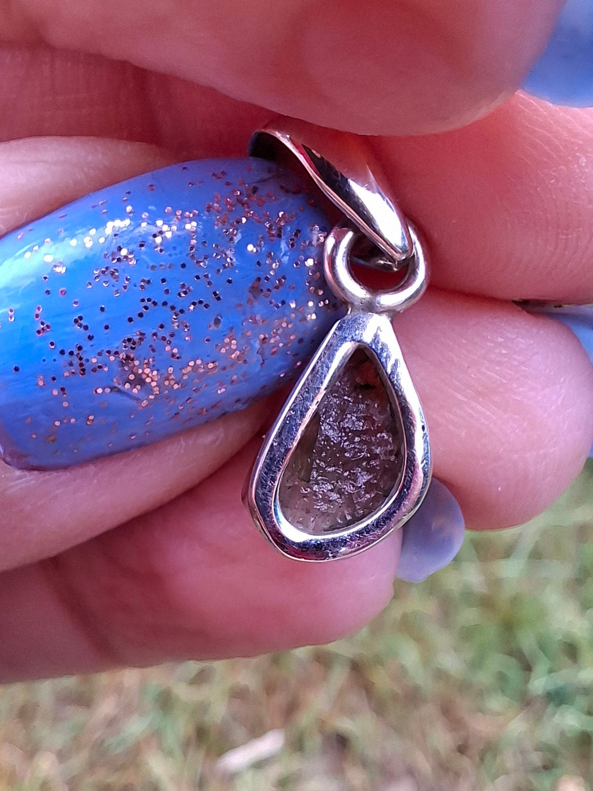 Moldavite Pendant, 925 Silver, Tektite (Ref: P76)