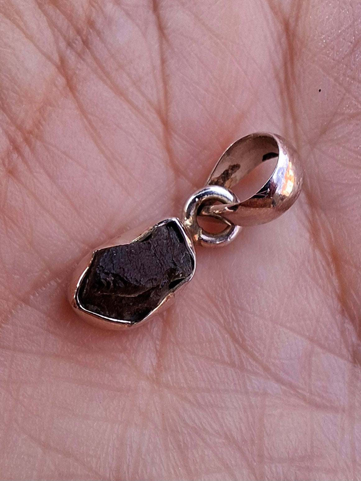 Moldavite Pendant, 925 Silver, Tektite (Ref: P36)