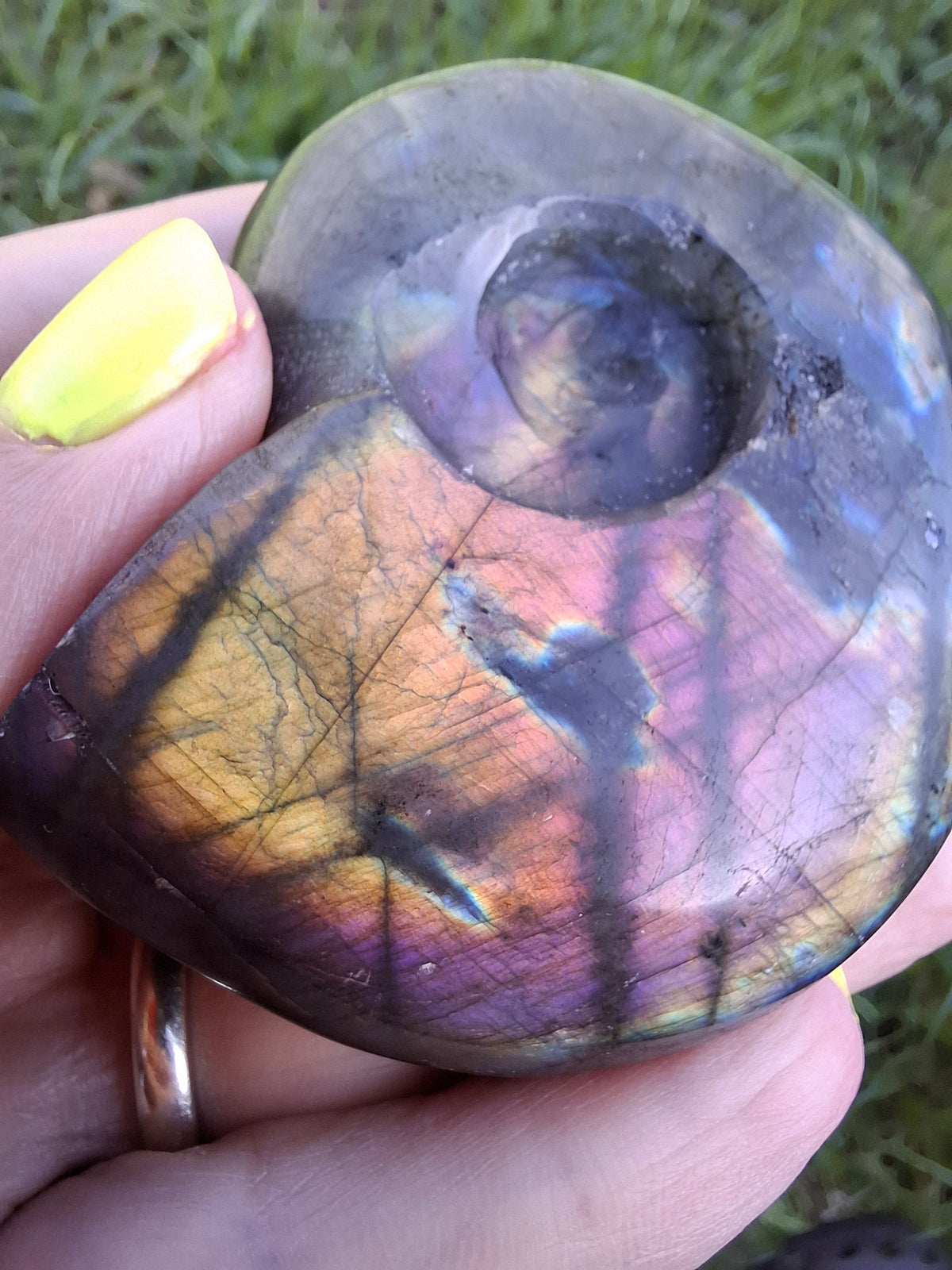 Labradorite Ammonite Carving, 146.90g, Crystal (Ref: laba5)