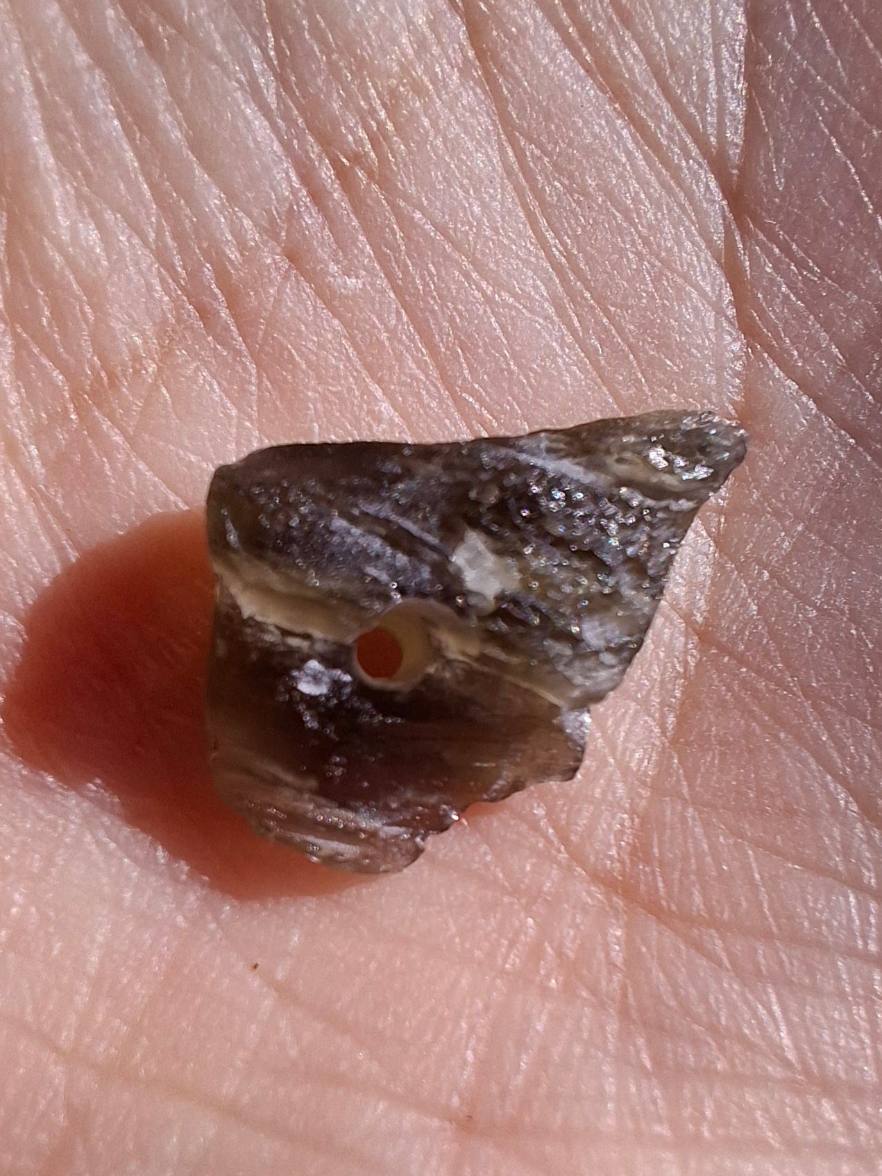 DRILLED, Moldavite Piece, 0.80g, Tektite (Ref: D24)