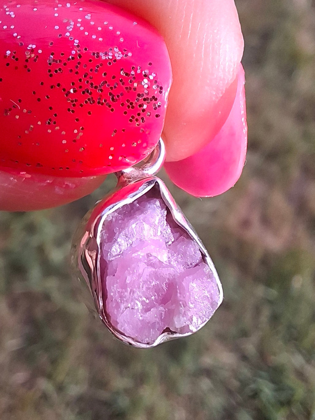 Pink Tourmaline Pendant, 925 Silver, Crystal (Ref: PT10)