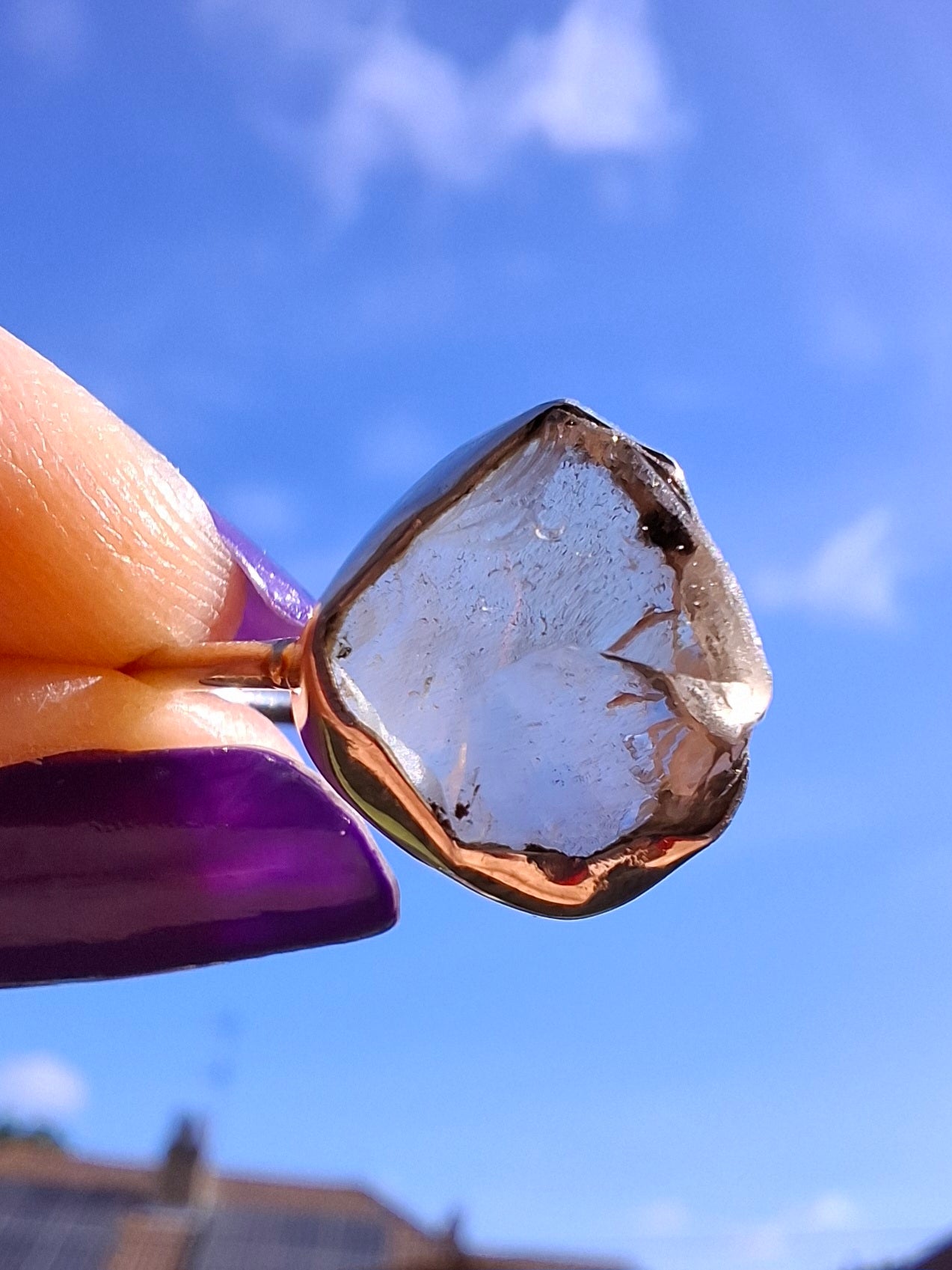 Libyan Desert Glass Ring, size small R, 925 Silver, Tektite (Ref: LR38)