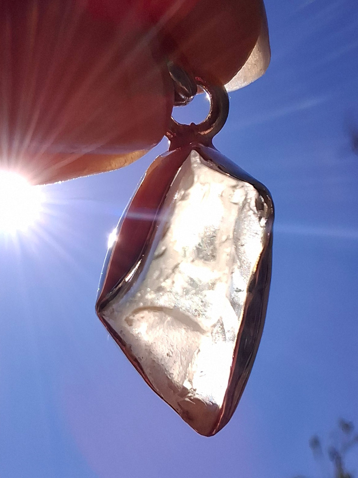 Libyan Desert Glass Pendant, 925 Silver, Tektite (Ref: LP97)