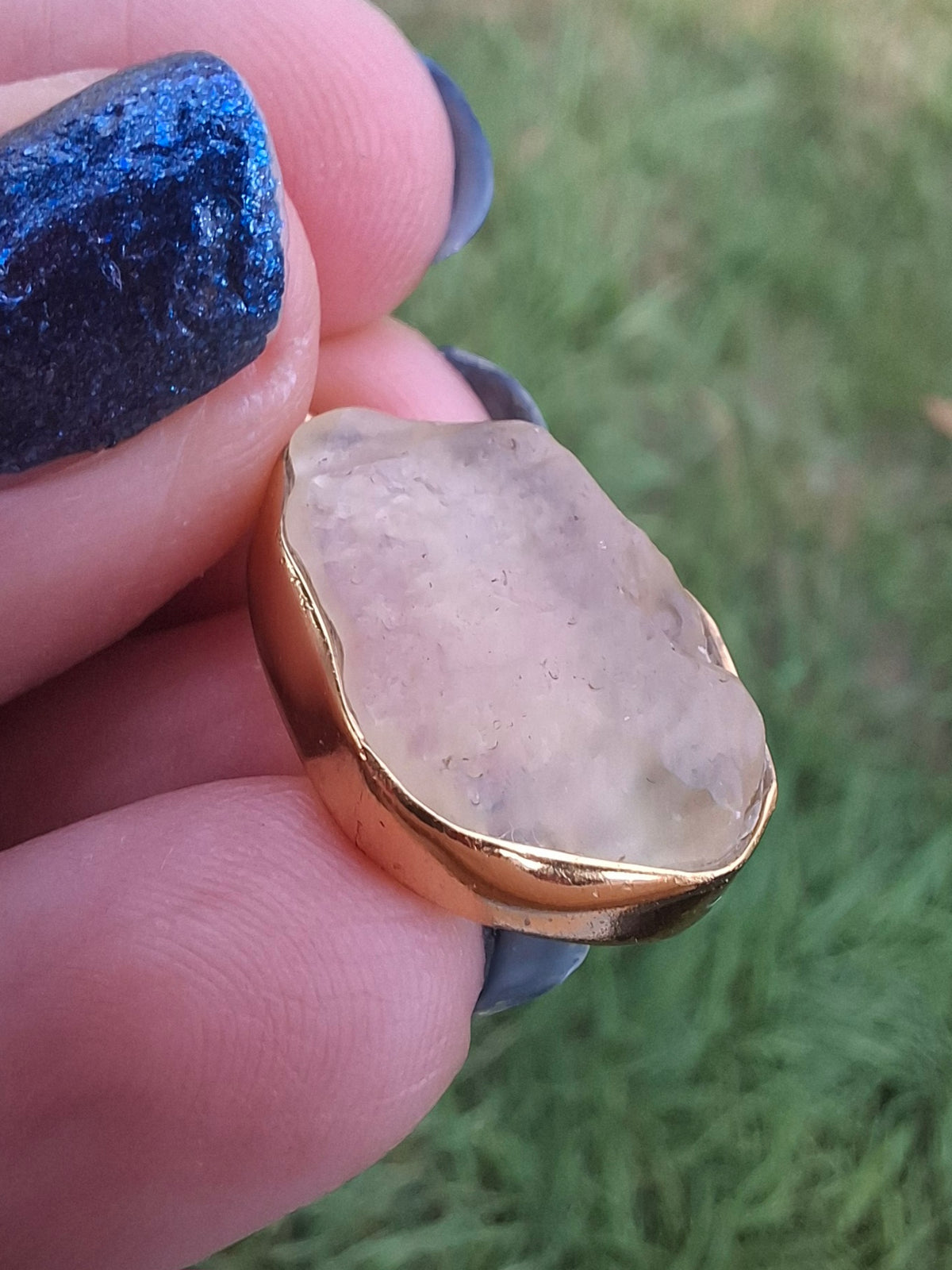 Libyan Desert Glass Pendant, 14K GOLD Plated, Tektite (Ref: LP124)