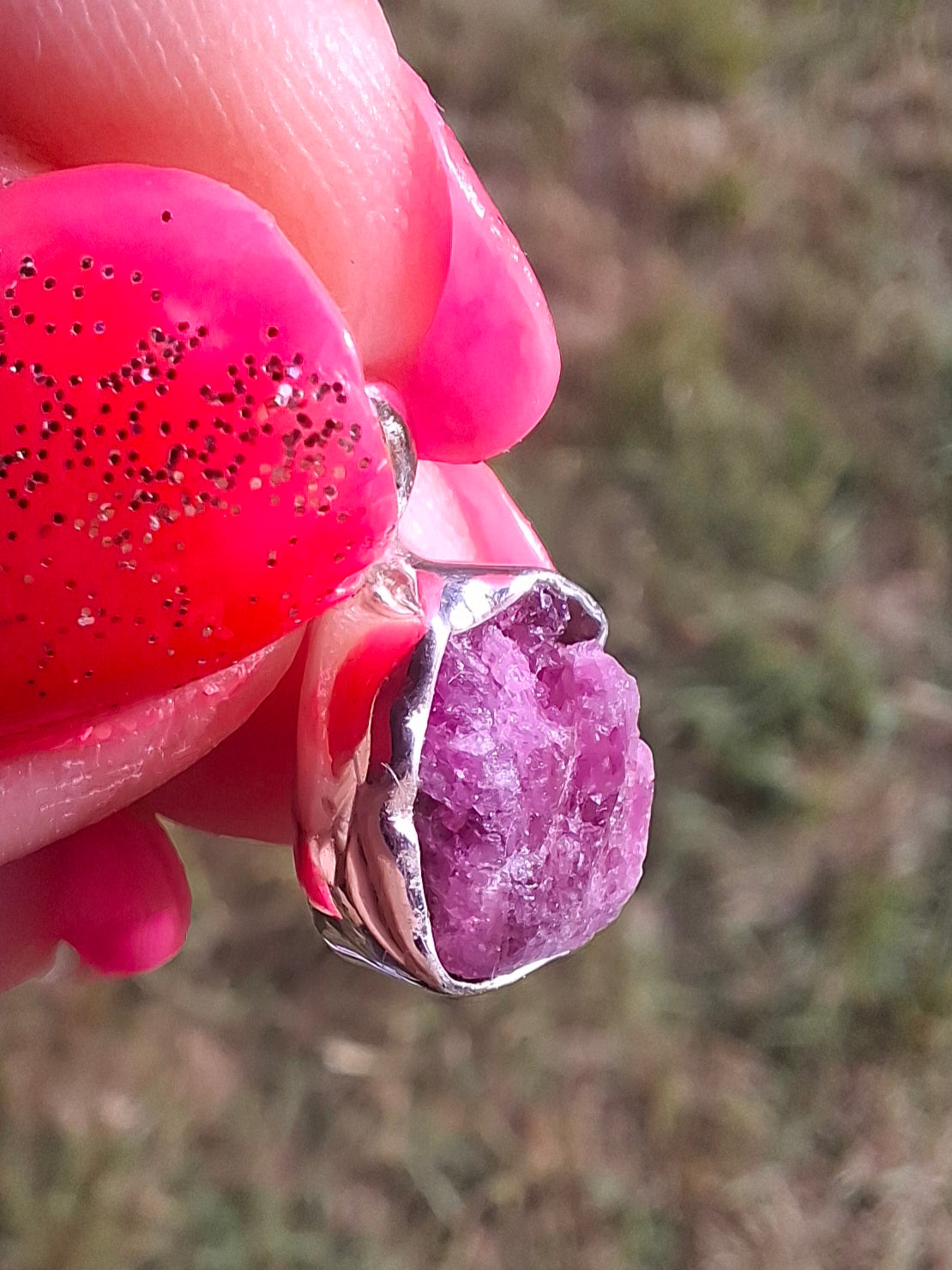 Pink Tourmaline Pendant, 925 Silver, Crystal (Ref: PT18)