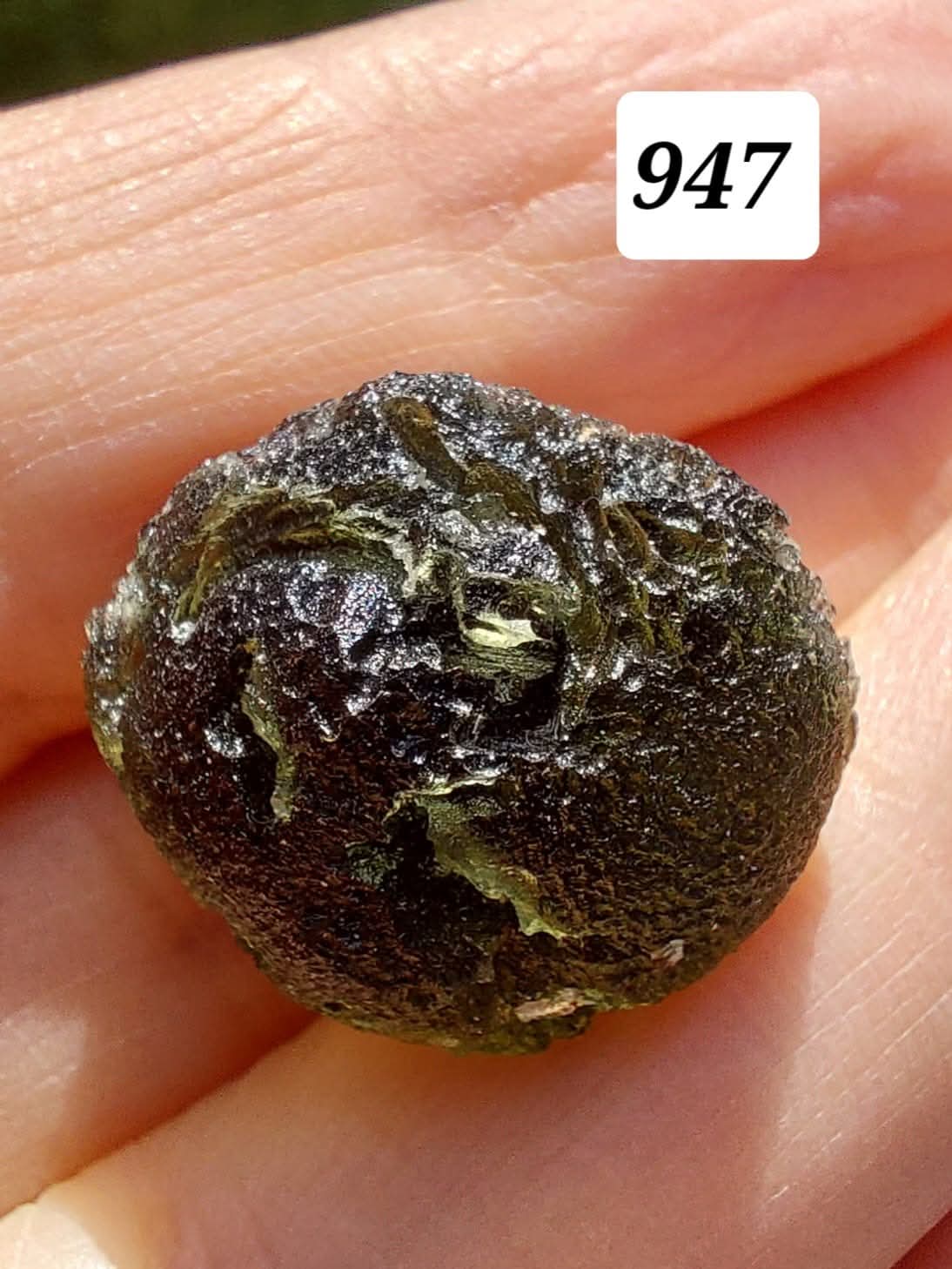 Moldavite Piece, NESMEN,  5.48g, Tektite (Ref: 947)