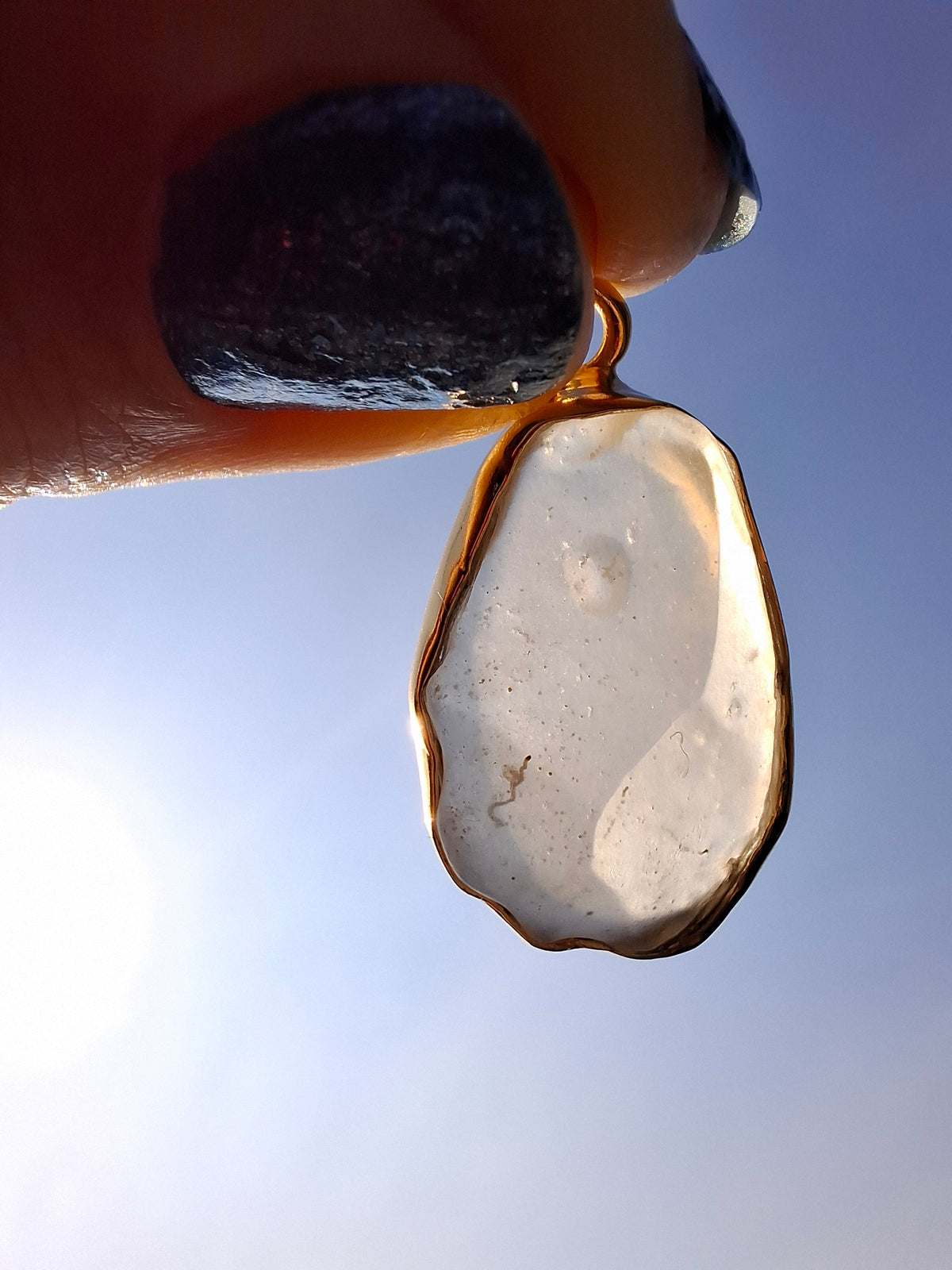 Libyan Desert Glass Pendant, 14K GOLD Plated, Tektite (Ref: LP114)