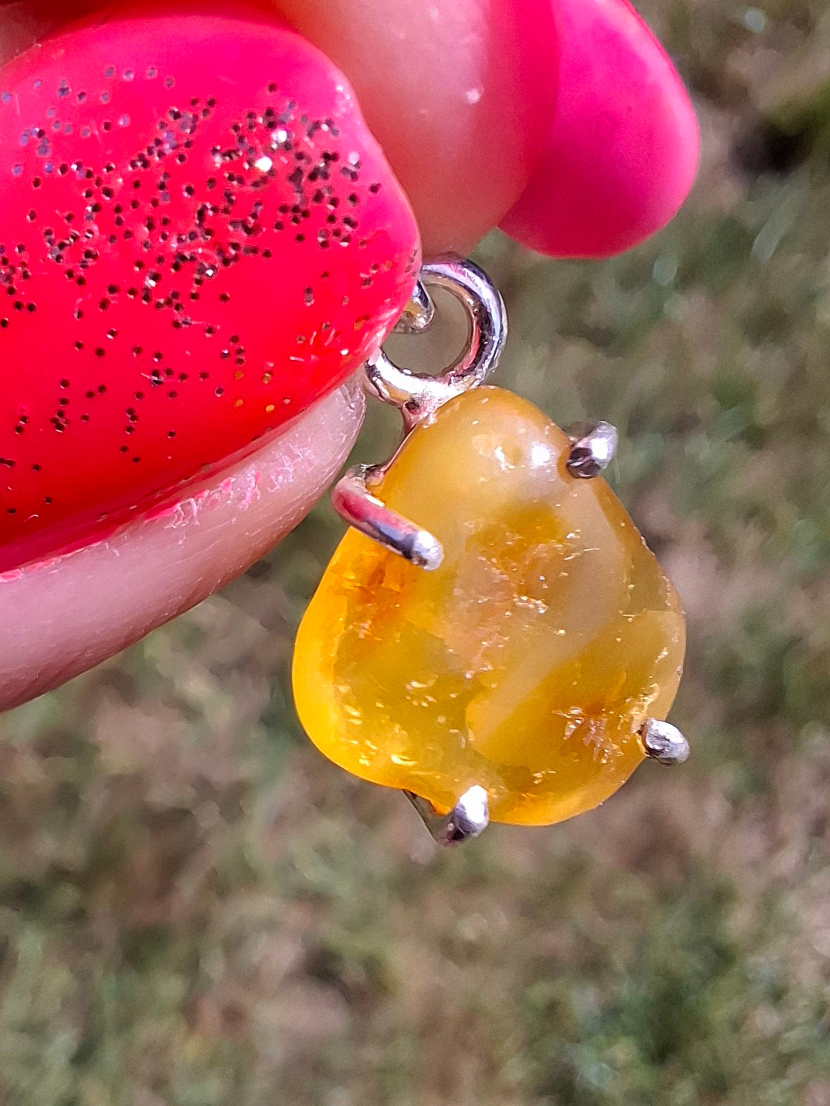 Baltic Amber Pendant, 925 Silver, Fossil (Ref: AP28)