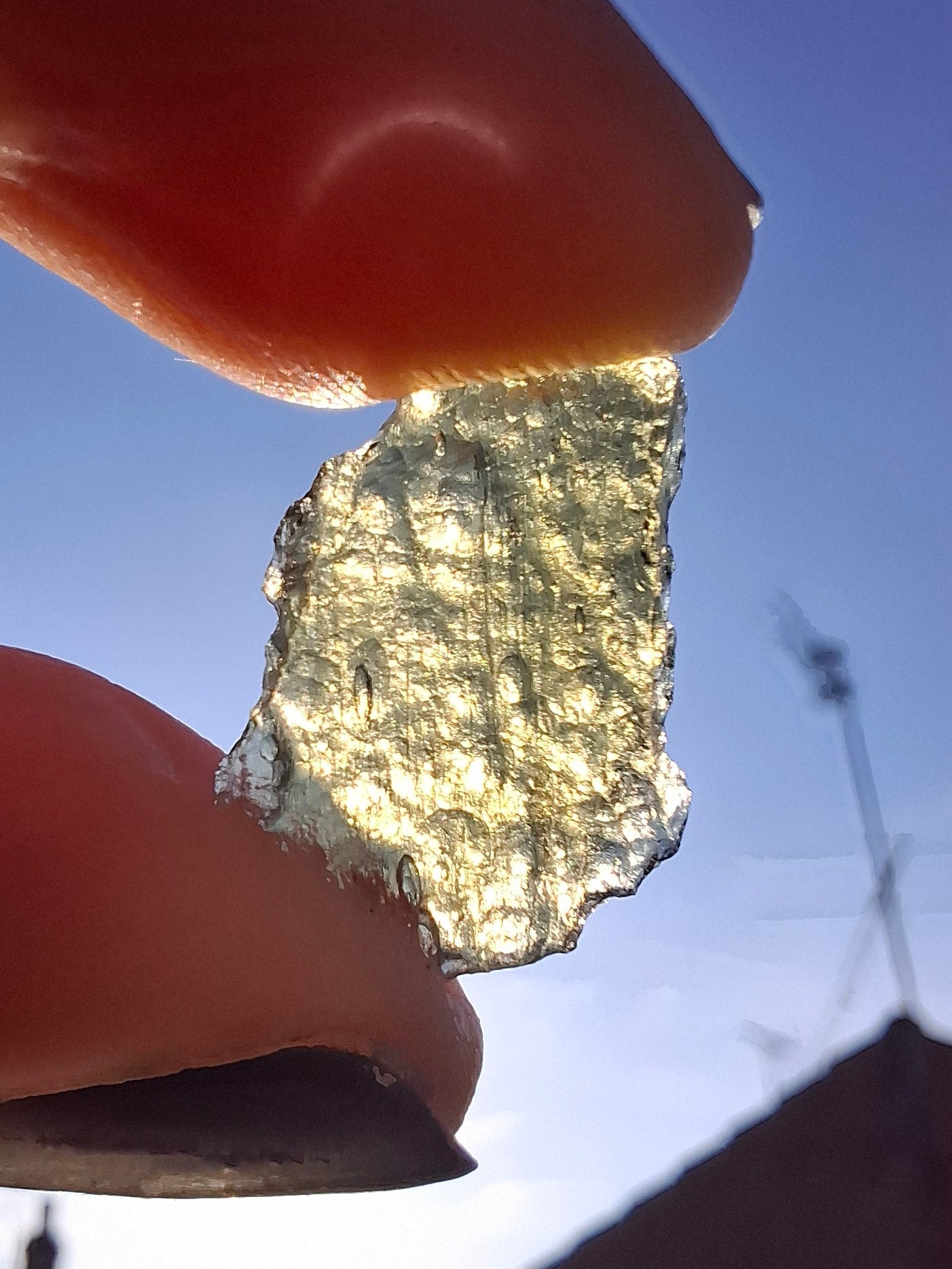 Moldavite Piece, 0.74g, Tektite (Ref: 1378)