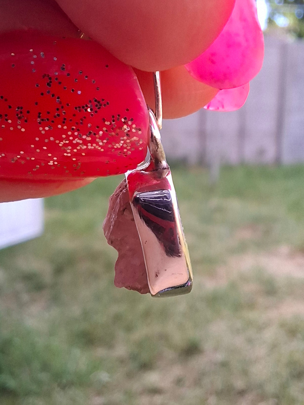 Pink Tourmaline Pendant, 925 Silver, Crystal (Ref: PT81)