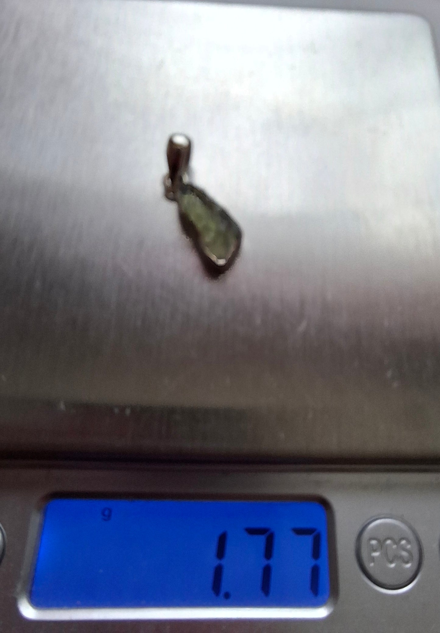 Moldavite Pendant, 925 Silver, Tektite (Ref: P94)