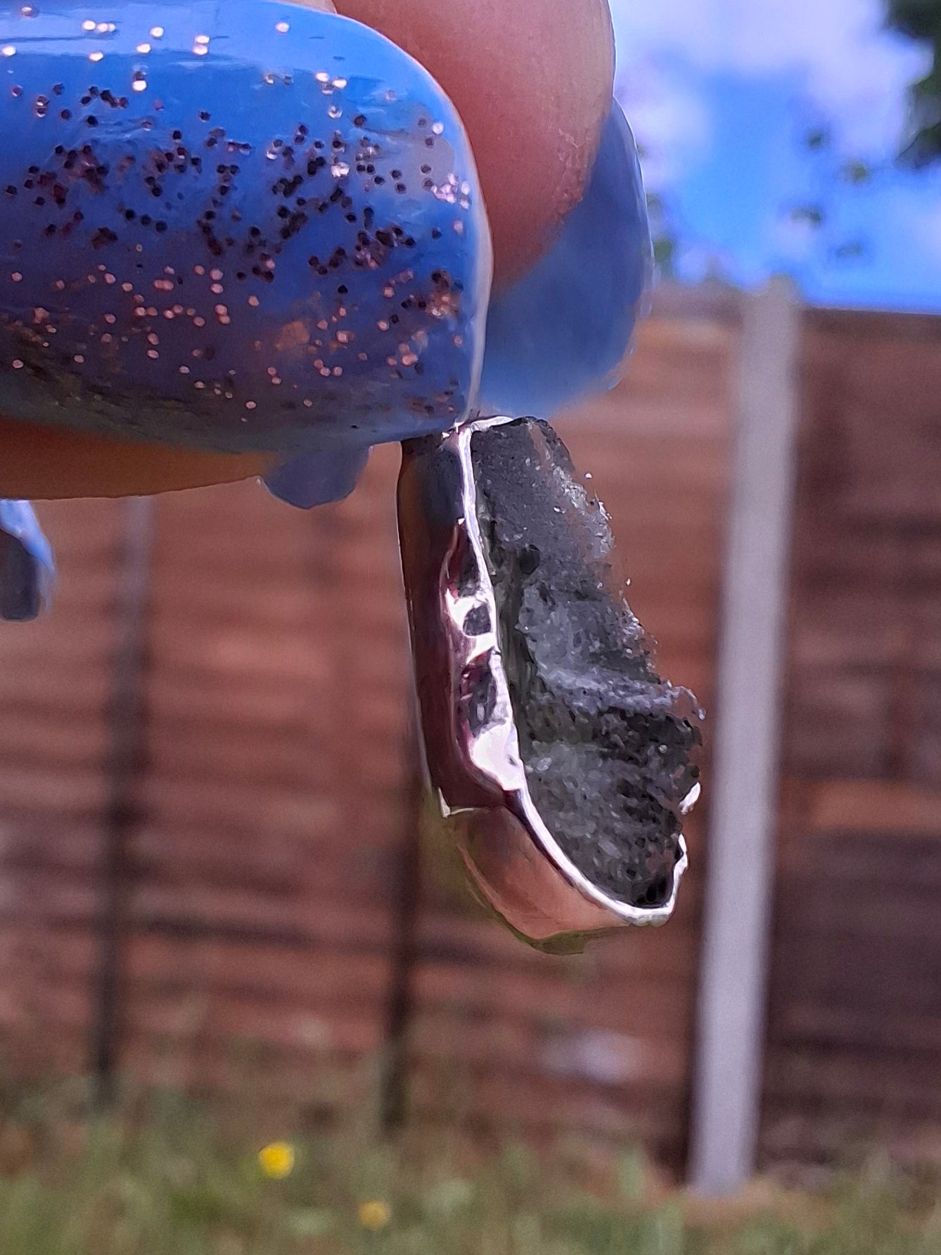 Moldavite Pendant, 925 Silver, Tektite (Ref: P73)