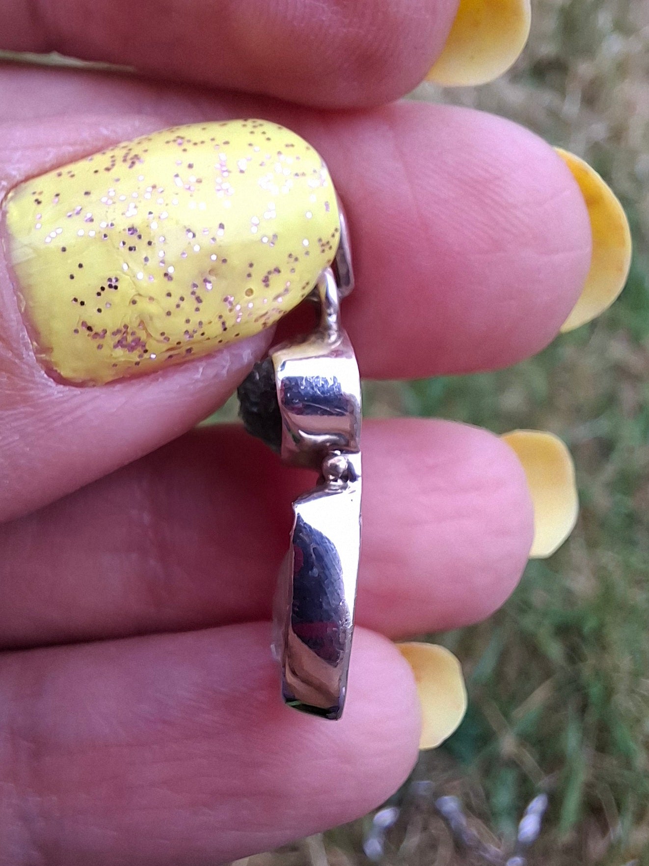 Moldavite & Libyan Desert Glass Pendant, 925 Silver, Tektite (Ref: MLP13)