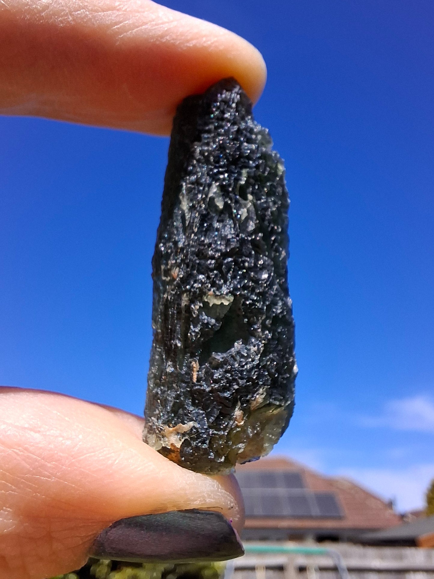 Moldavite Piece, NESMEN, 8.47g, Tektite (Ref: 1372)
