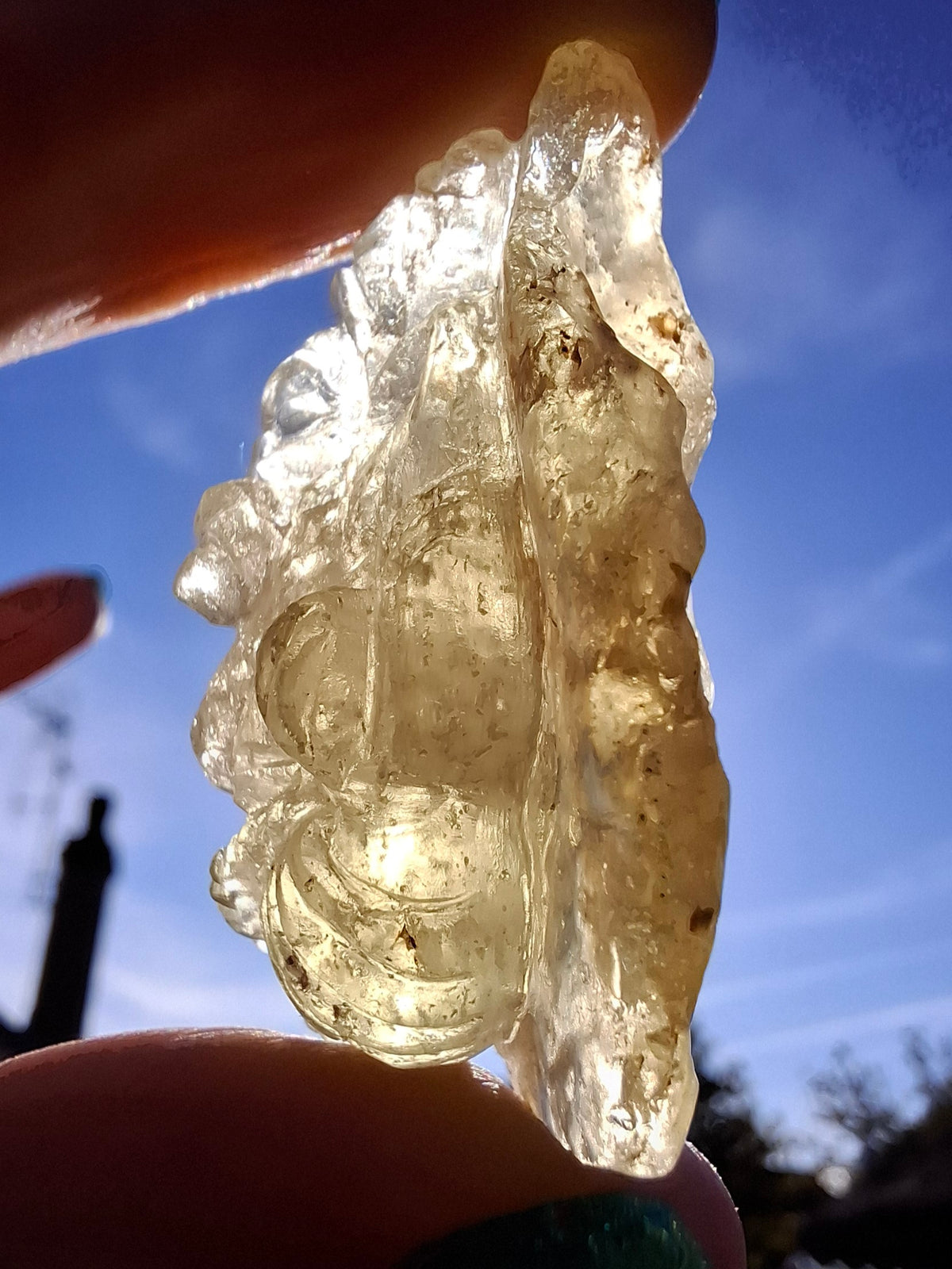 Libyan Desert Glass GANESHA carving, 18.39g, Tektite (Ref: Ganesha3)