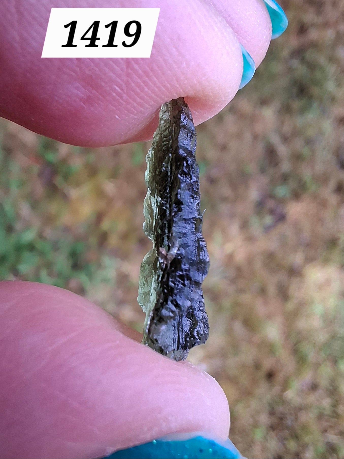 Moldavite Piece, 0.84g, Tektite (Ref: 1418)