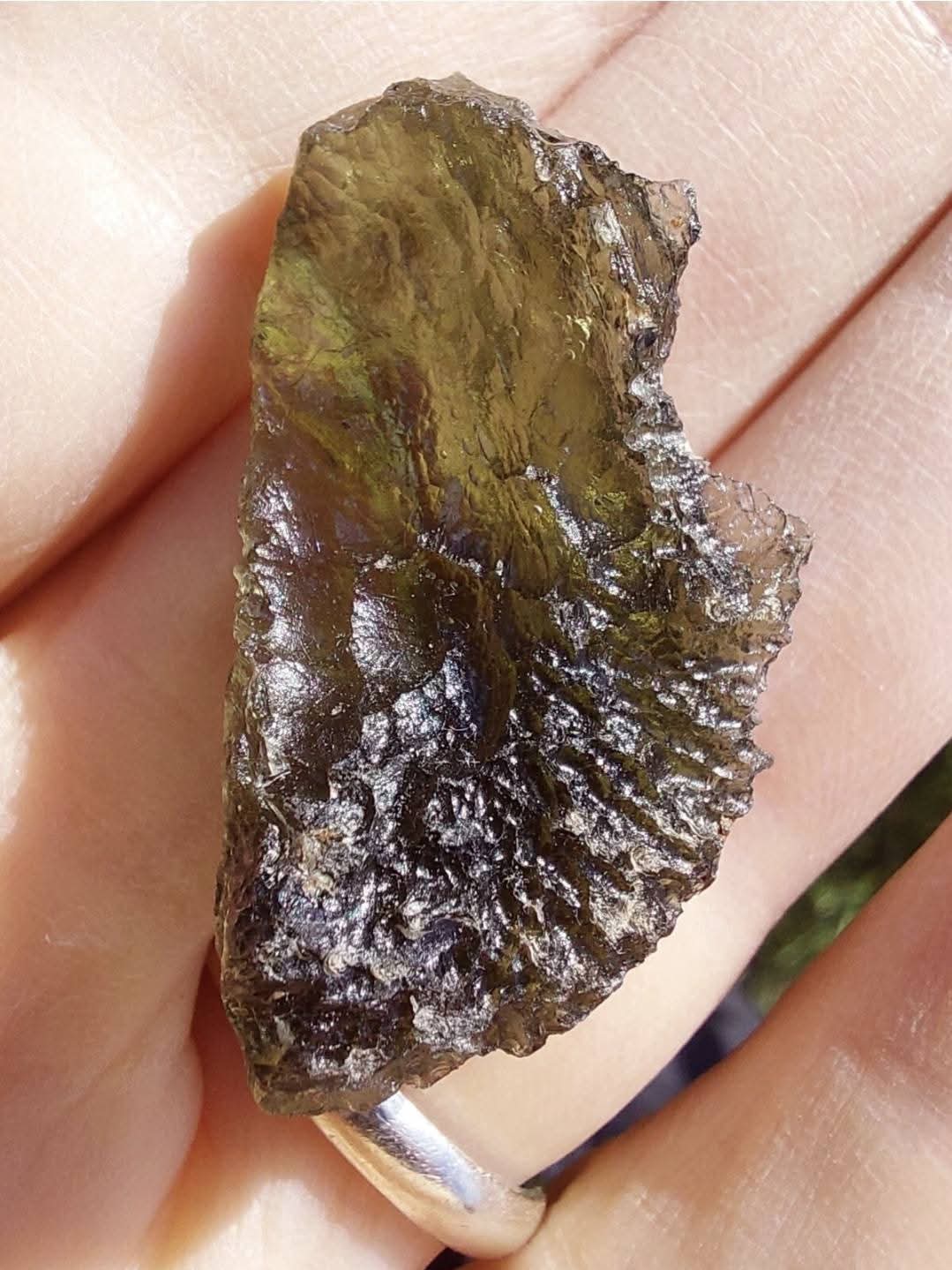 Moldavite Piece, CHLUM, 7.54g, Tektite (Ref: 1048)