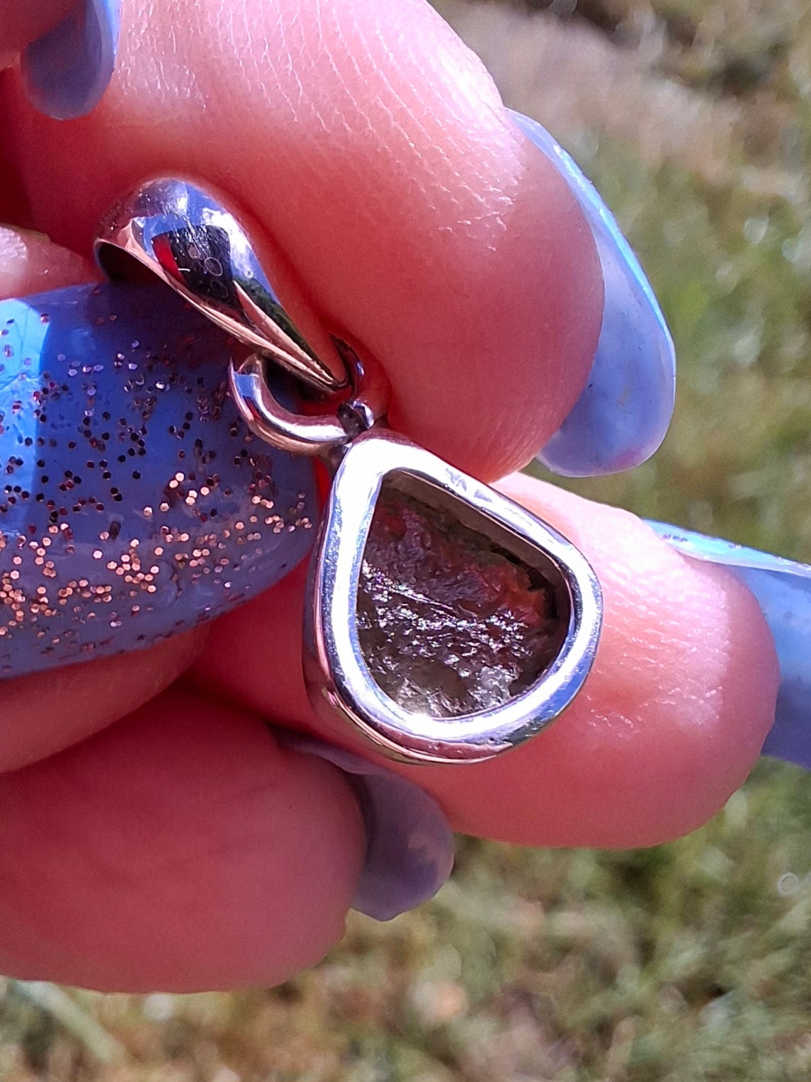 Moldavite Pendant, 925 Silver, Tektite (Ref: P81)