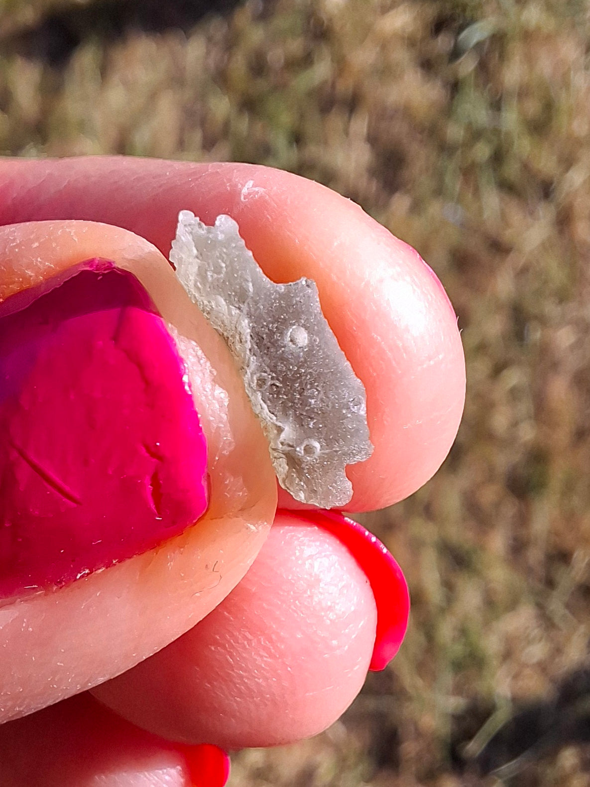 Moldavite Piece, SNOWFLAKE, FROSTED, BRUSNA, 0.32g, Tektite (Ref: 1505)