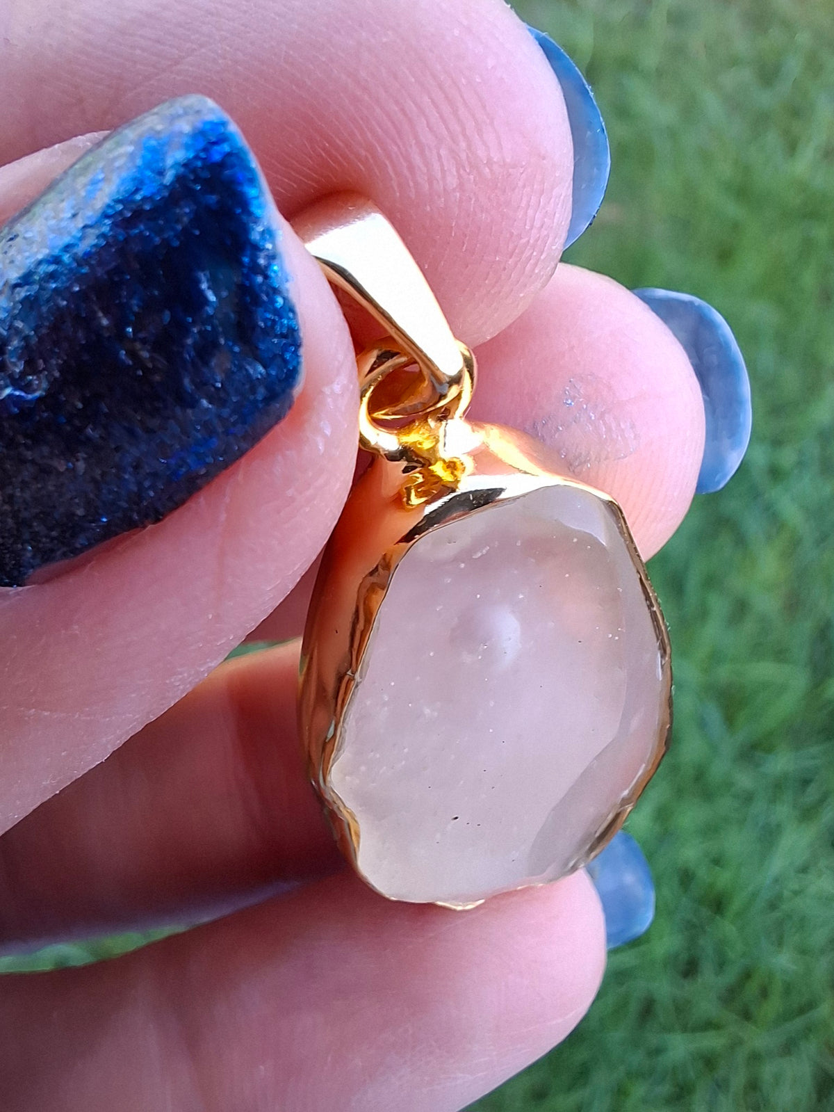 Libyan Desert Glass Pendant, 14K GOLD Plated, Tektite (Ref: LP114)