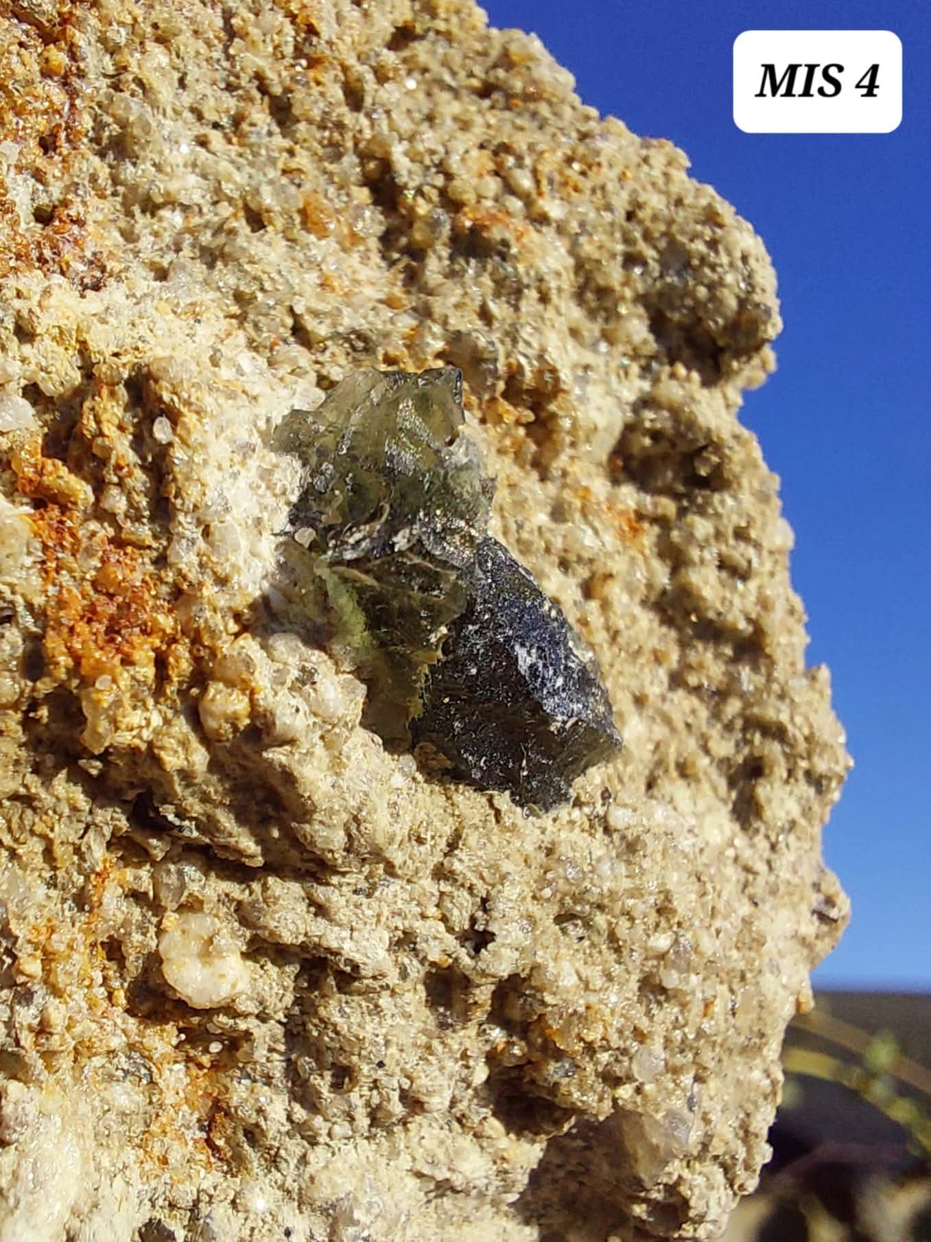 Moldavite In-Situ (in matrix), Besednice, Est- 2g, Tektite (Ref: MIS4)