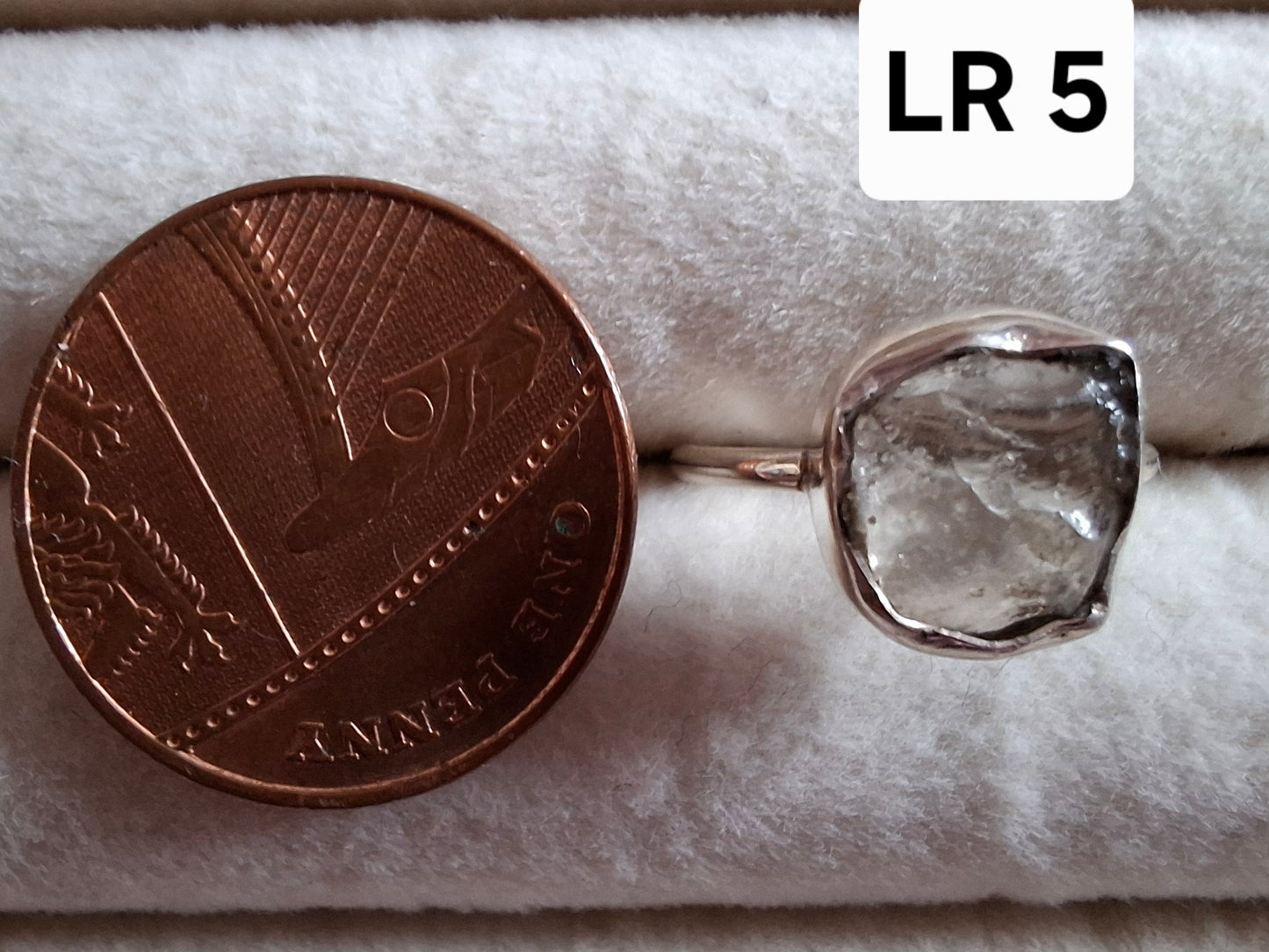Libyan Desert Glass Ring, size large G/small H, 925 Silver, Tektite (Ref: LR5)