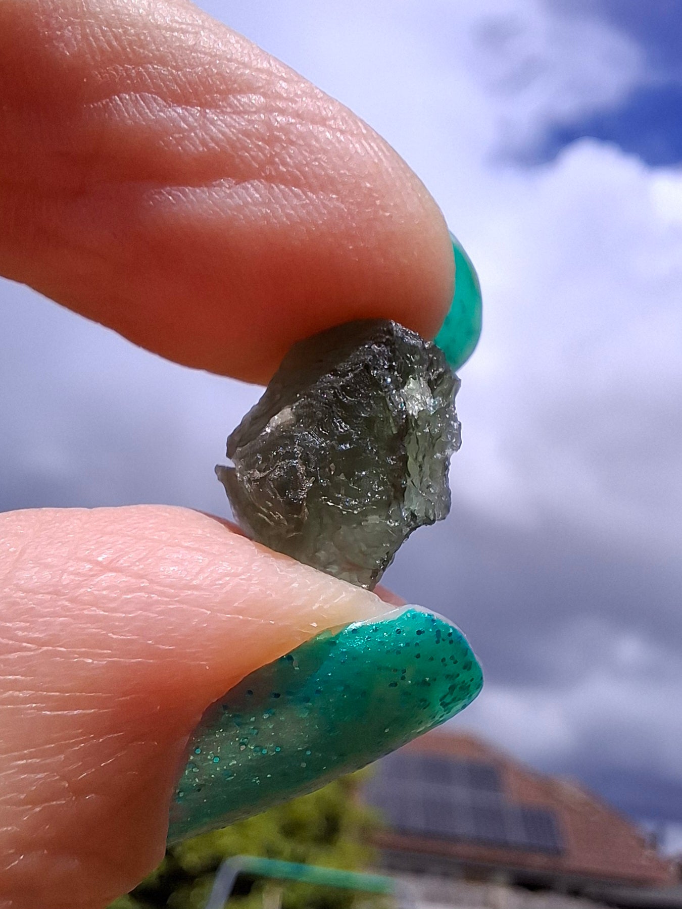 Moldavite Piece, 0.92g, Tektite (Ref: 1418)