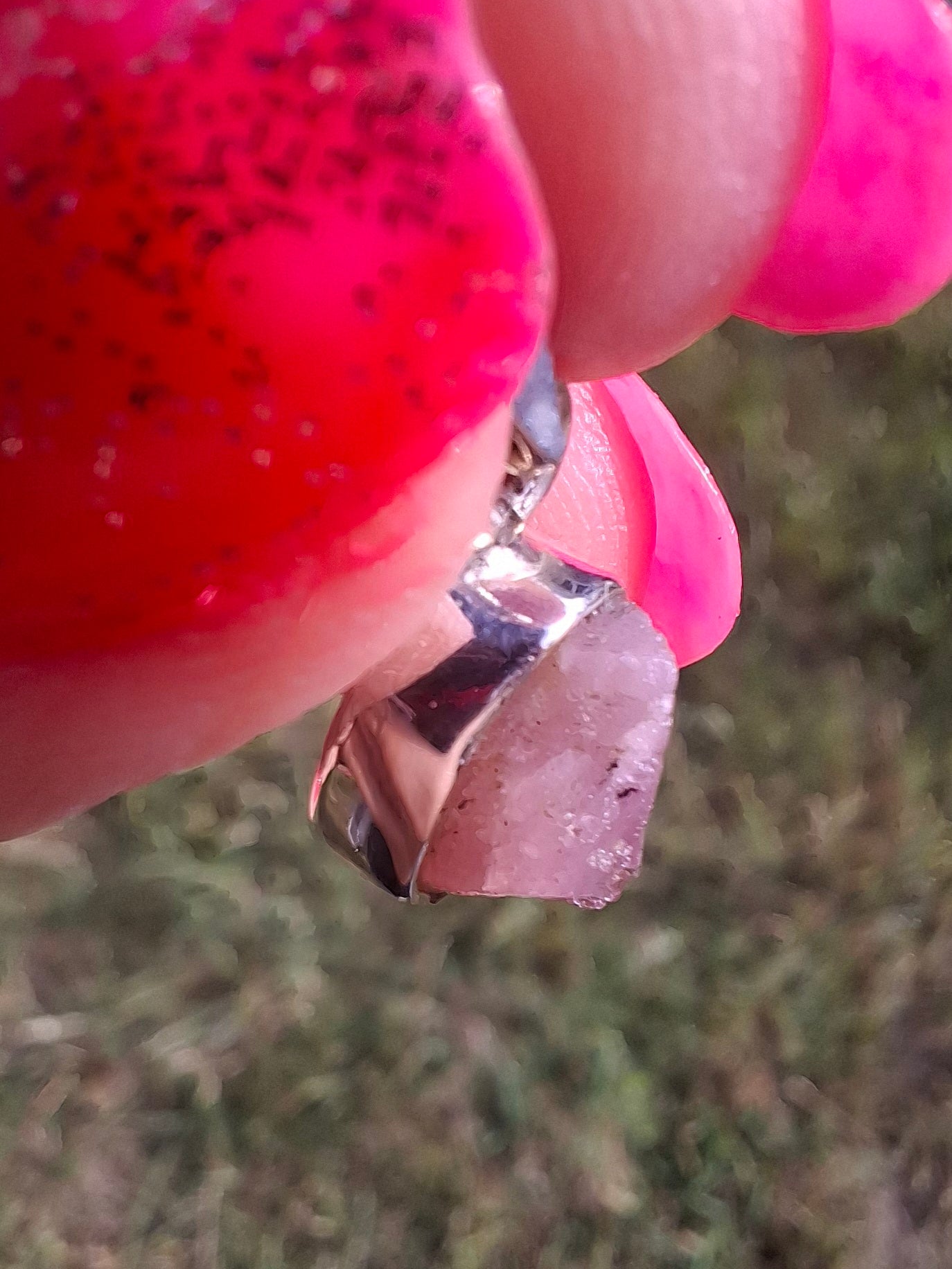 Pink Tourmaline Pendant, 925 Silver, Crystal (Ref: PT90)