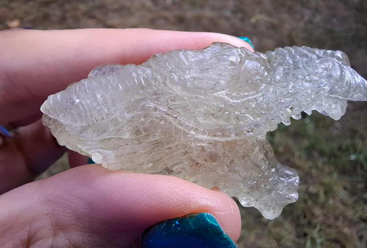 Libyan Desert Glass DRAGON HEAD carving, 22.42g, Tektite (Ref: Dragon 2)