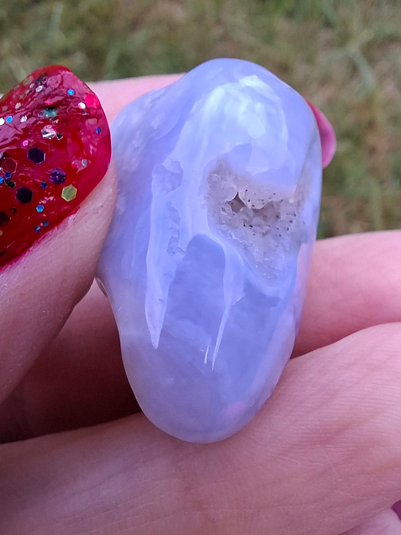 Blue Lace Agate, Tumble Stone, Crystal (Ref: T143)