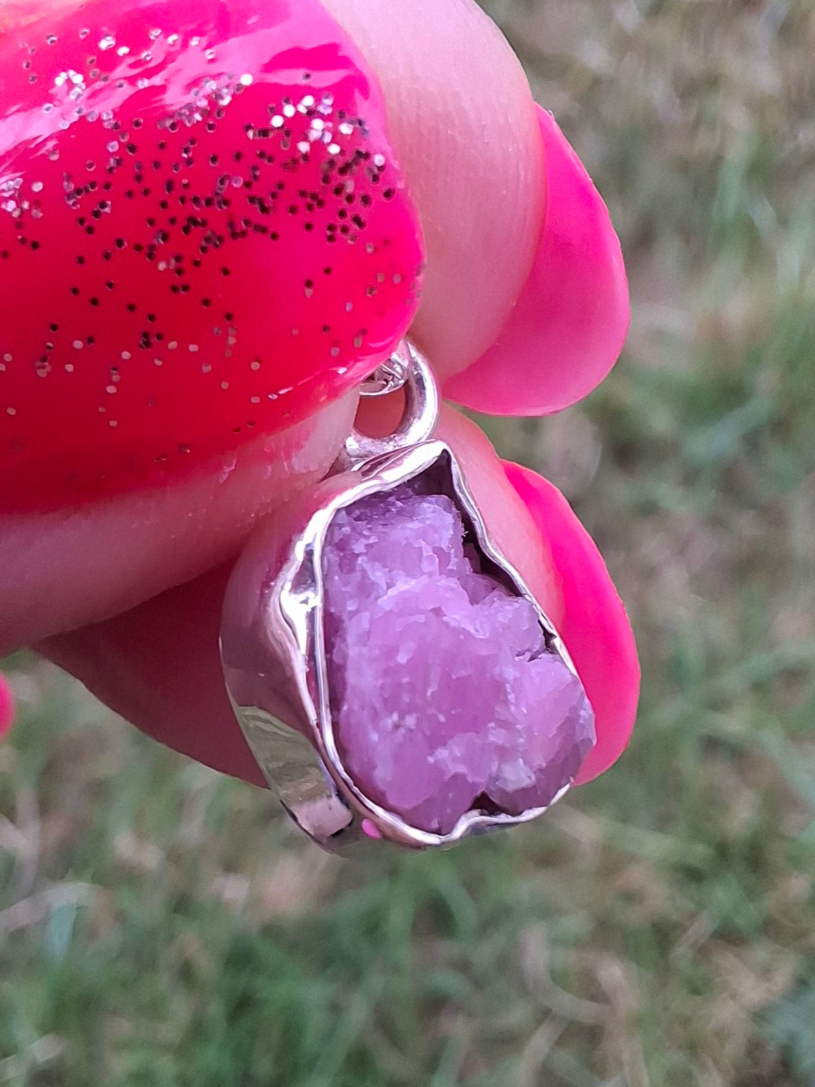 Pink Tourmaline Pendant, 925 Silver, Crystal (Ref: PT10)