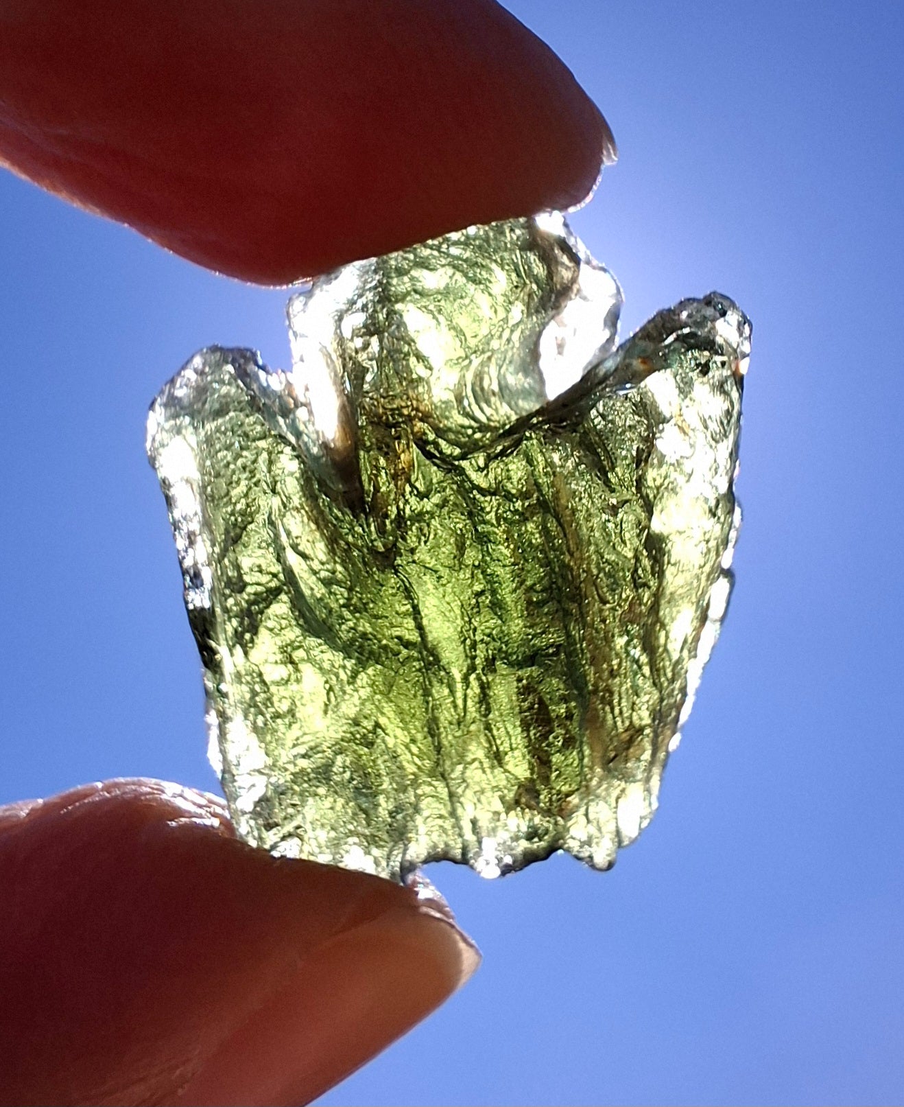 Moldavite Piece, NESMEN, 6.92g, Tektite (Ref: 1375)