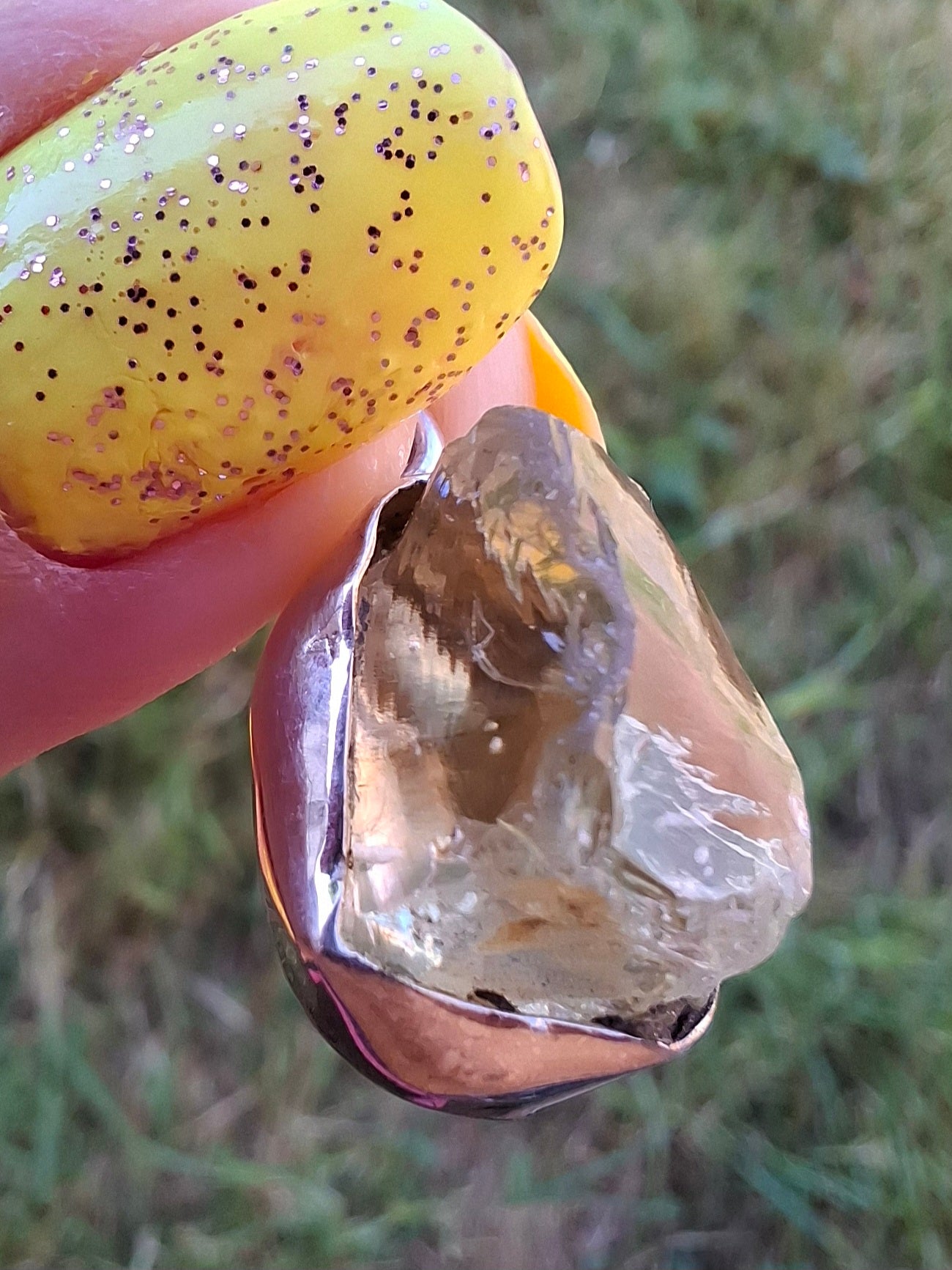 Libyan Desert Glass Pendant, 925 Silver, Tektite (Ref: LP105)