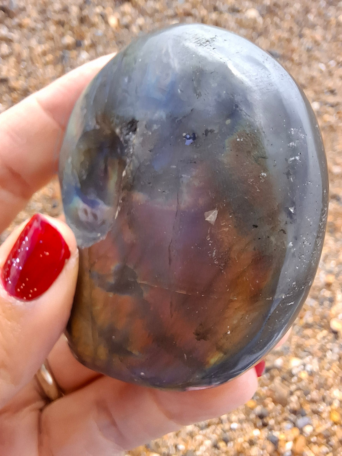 Labradorite Ammonite Carving, 146.90g, Crystal (Ref: laba5)