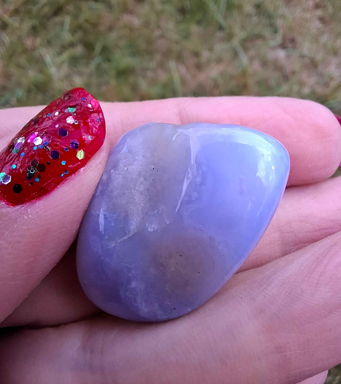 Blue Lace Agate, Tumble Stone, Crystal (Ref: T139)