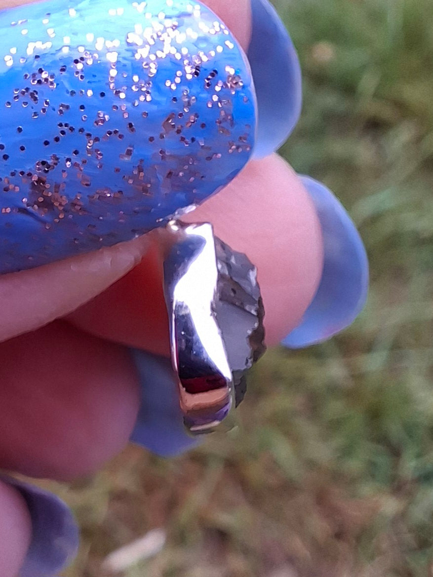 Moldavite Pendant, 925 Silver, Tektite (Ref: P72)
