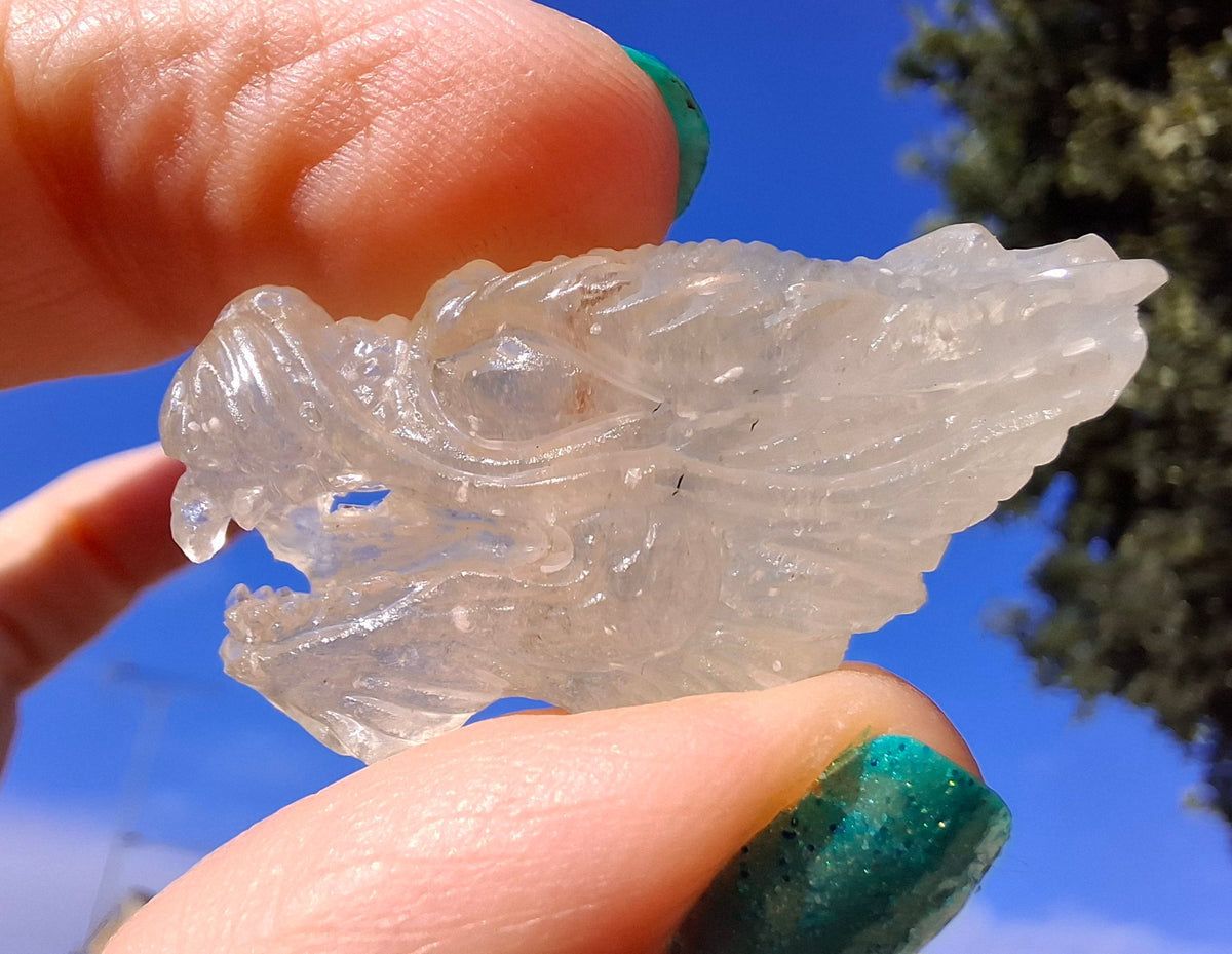 Libyan Desert Glass DRAGON HEAD carving, 9.66g, Tektite (Ref: Dragon 3)
