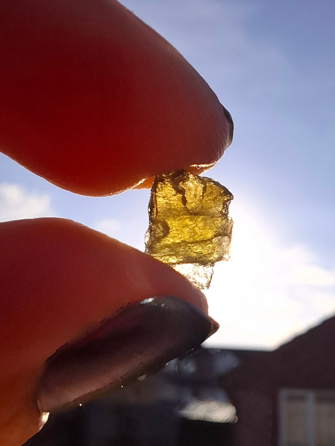Moldavite Piece, 0.50g, Tektite (Ref: 1395)