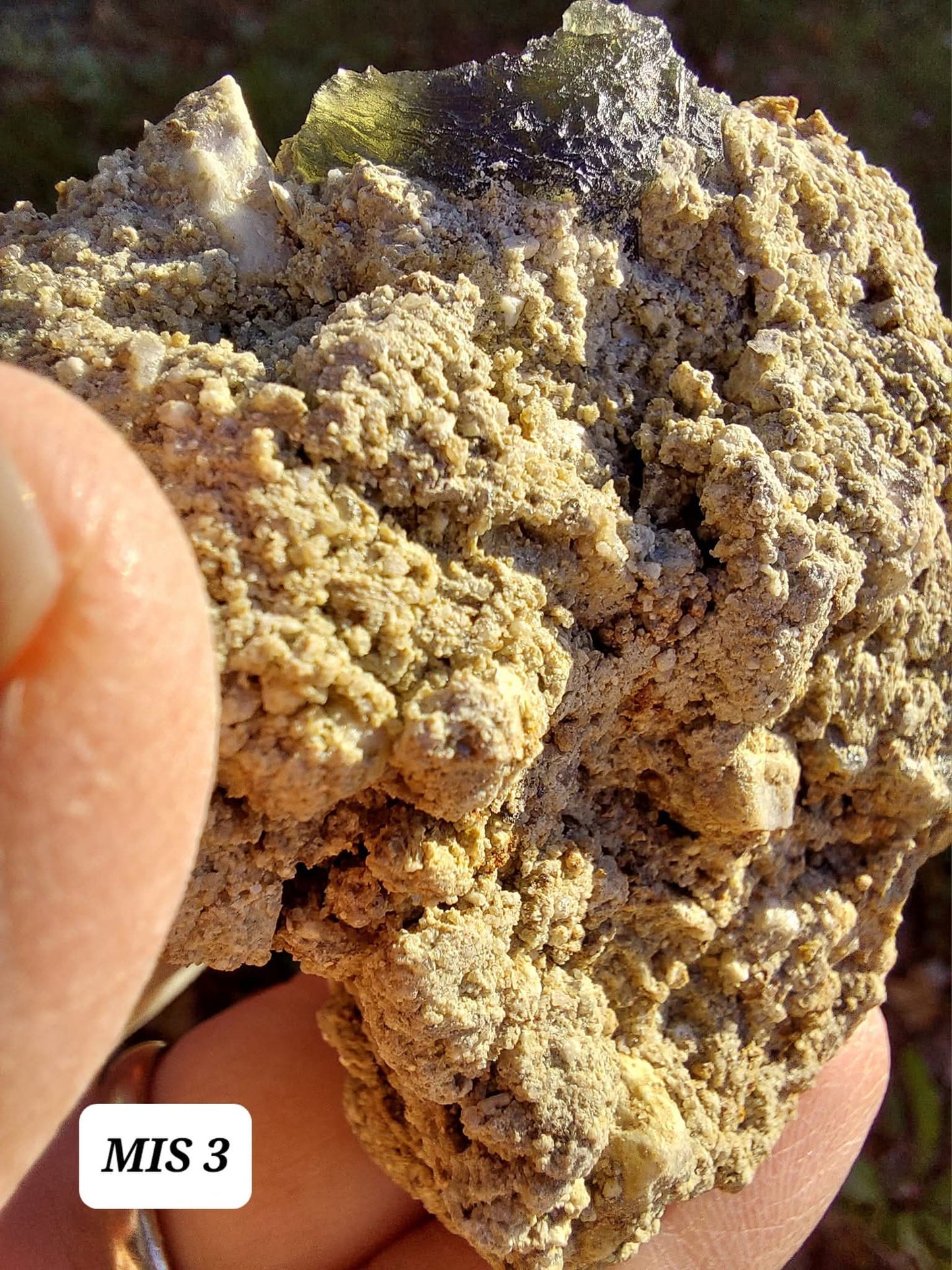 Moldavite In-Situ (in matrix), Besednice, Est- 3g, Tektite (Ref: MIS3)